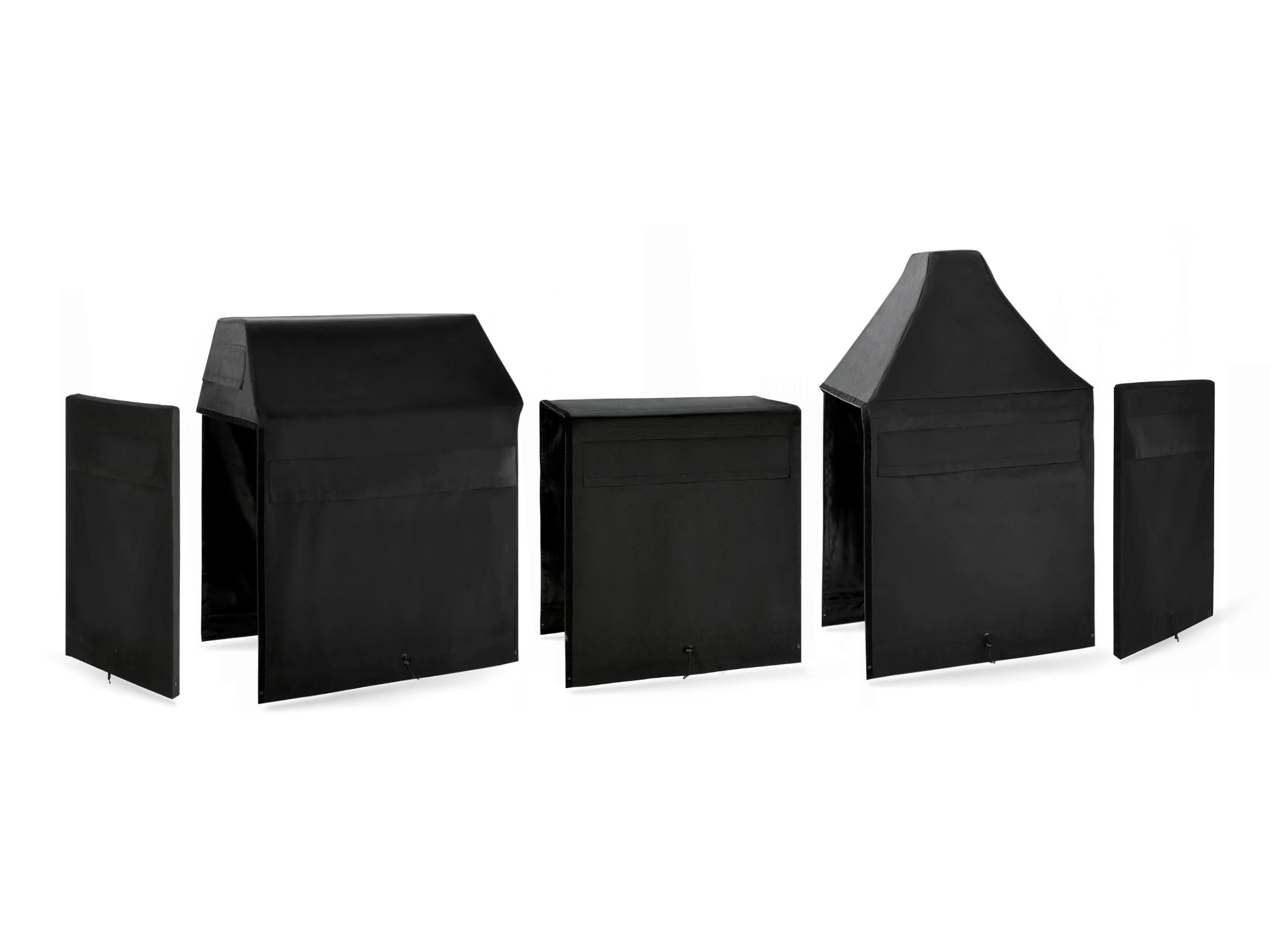 Outdoor Kitchen Cabinet Signature Cover Bundle: Platinum Grill, 36 in. Cabinet, Kamado, Right/Left End Panel