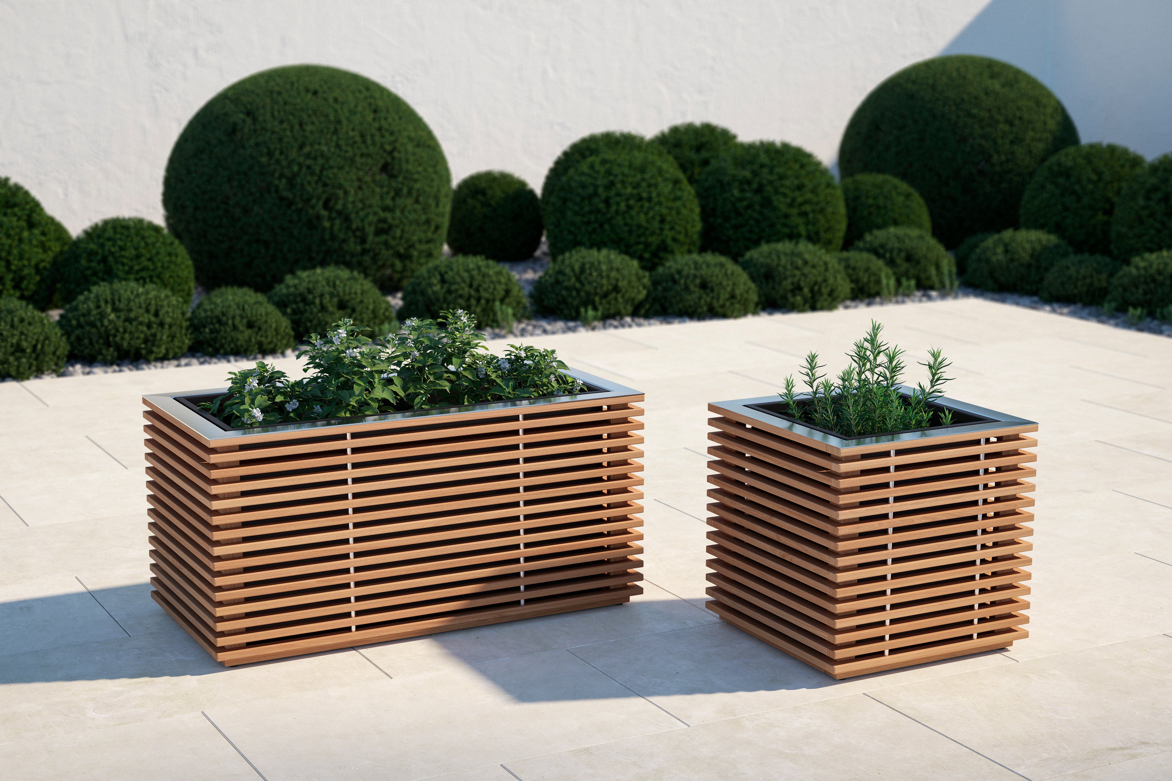 Monterey Square Planter and Rectangular Planter Box Set