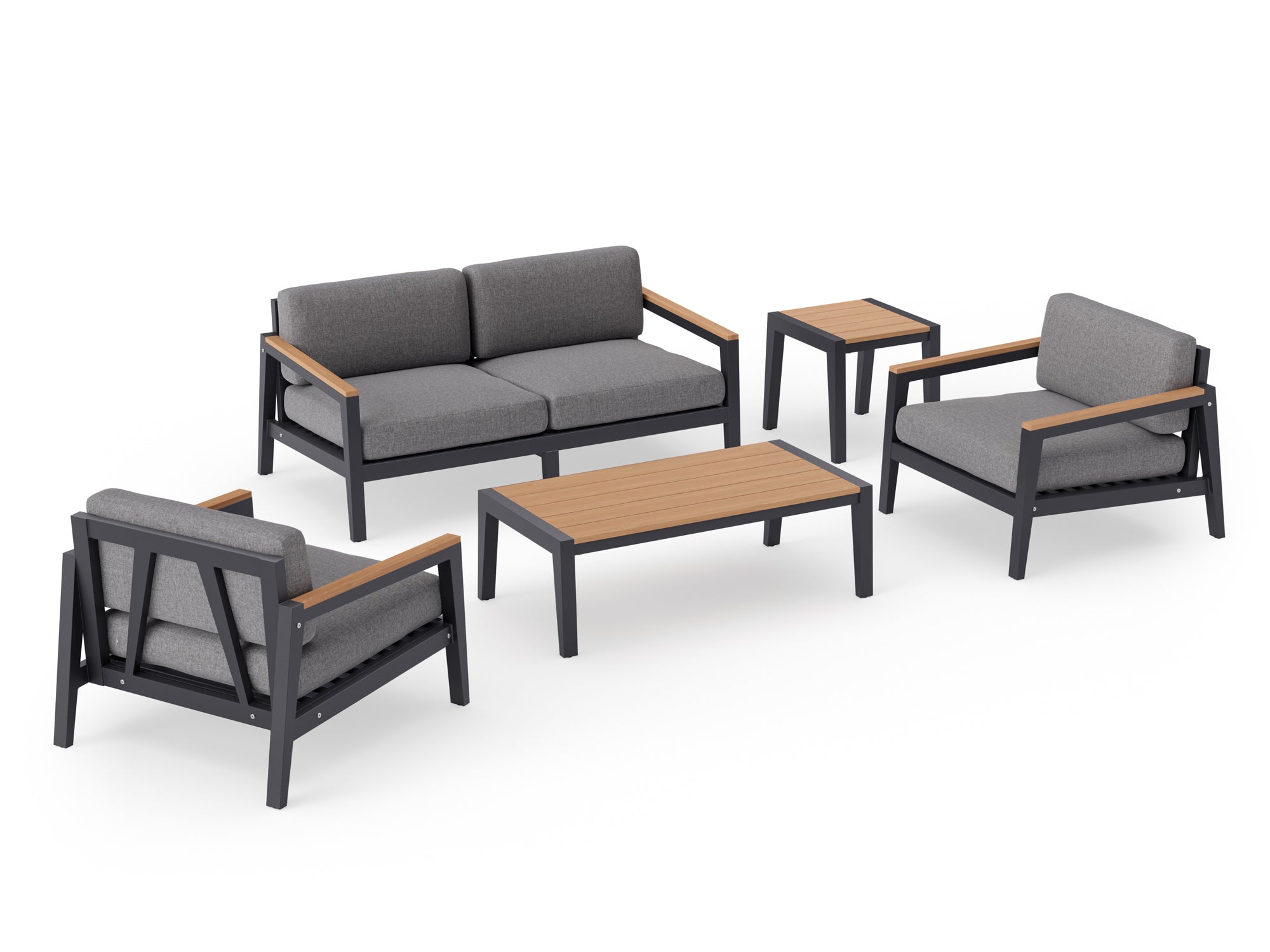 Rhodes 4 Seater Chat Set with Coffee Table and Side Table