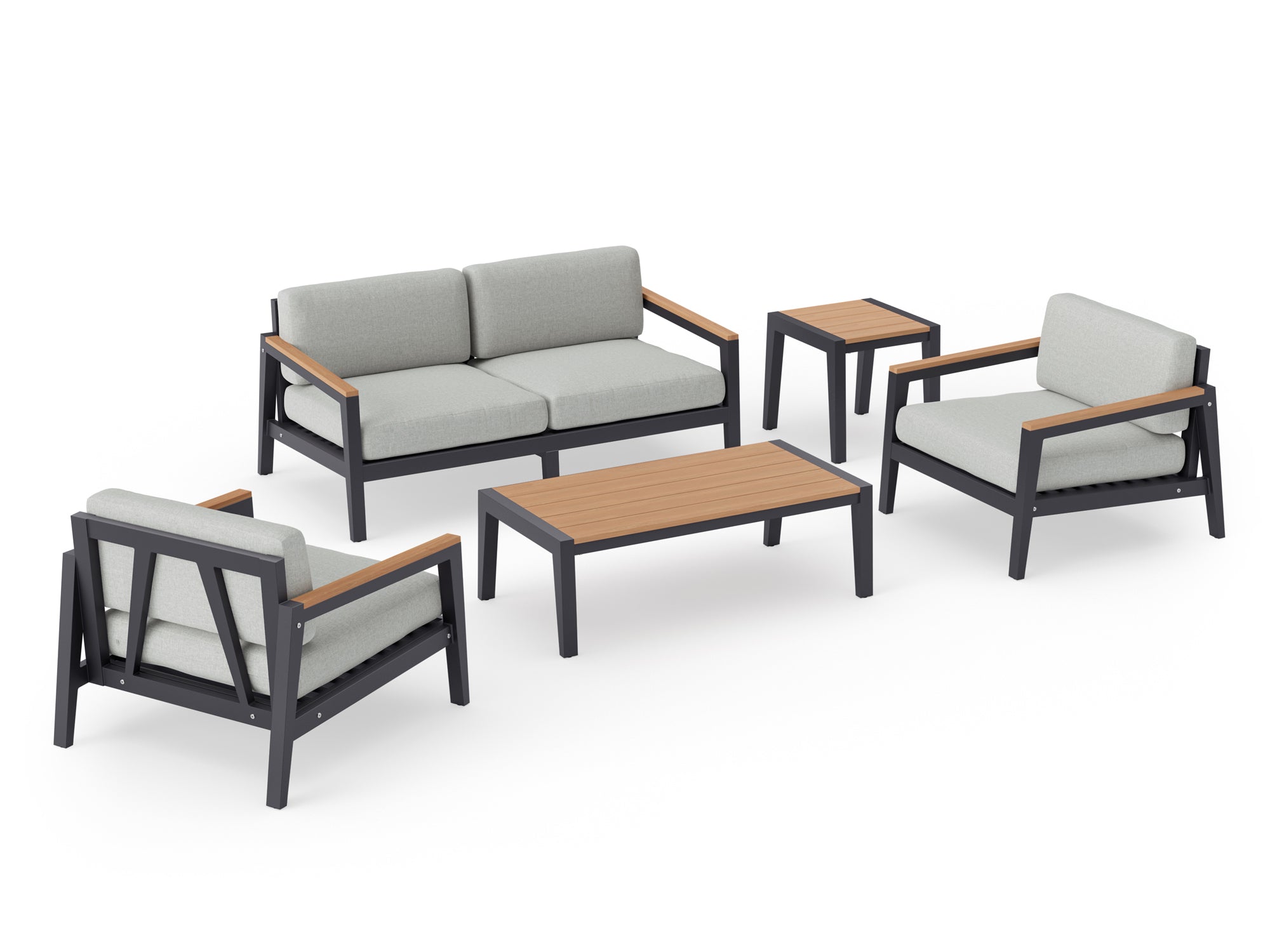 Rhodes 4 Seater Chat Set with Coffee Table and Side Table