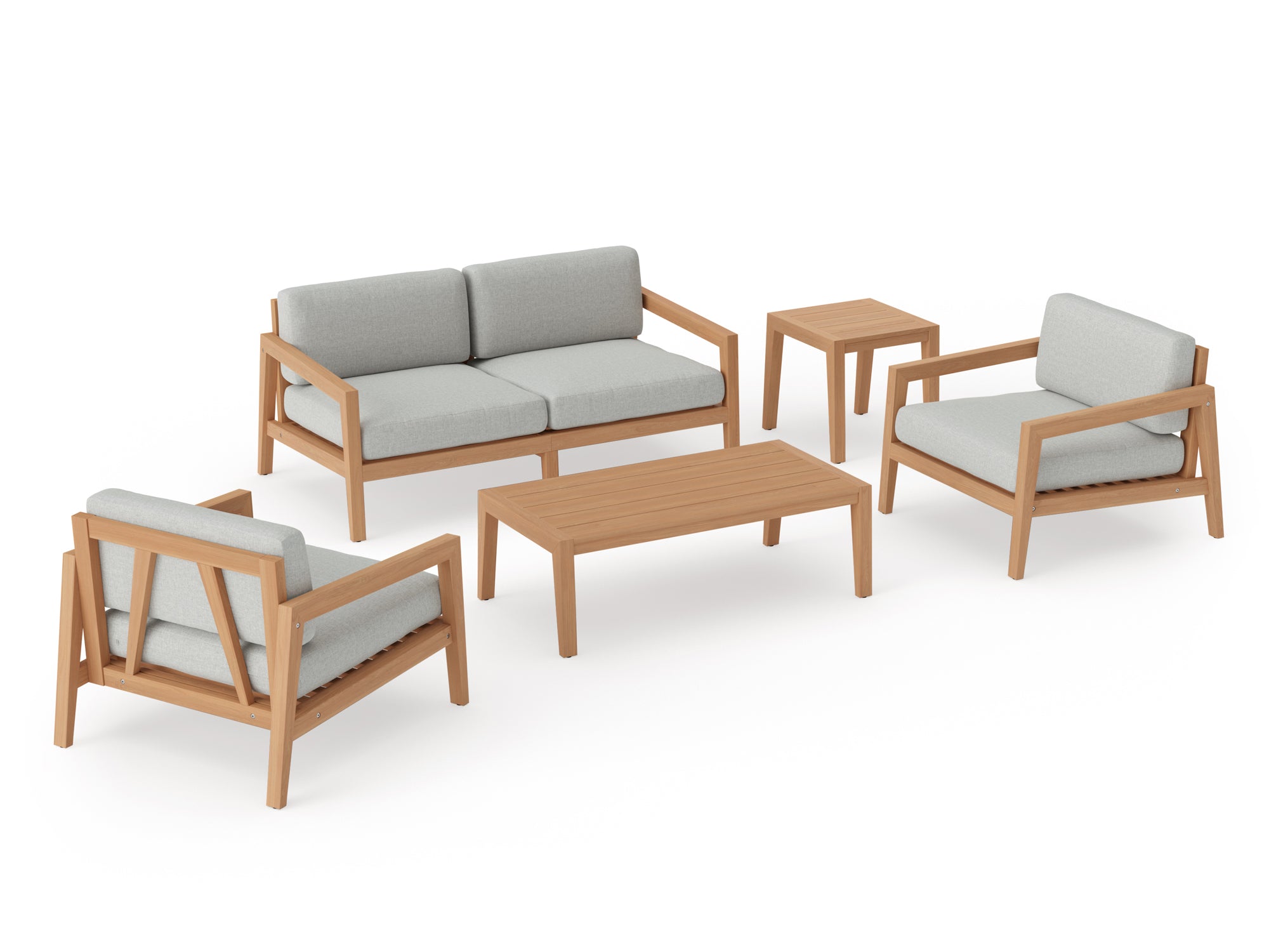 Rhodes 4 Seater Chat Set with Coffee Table and Side Table