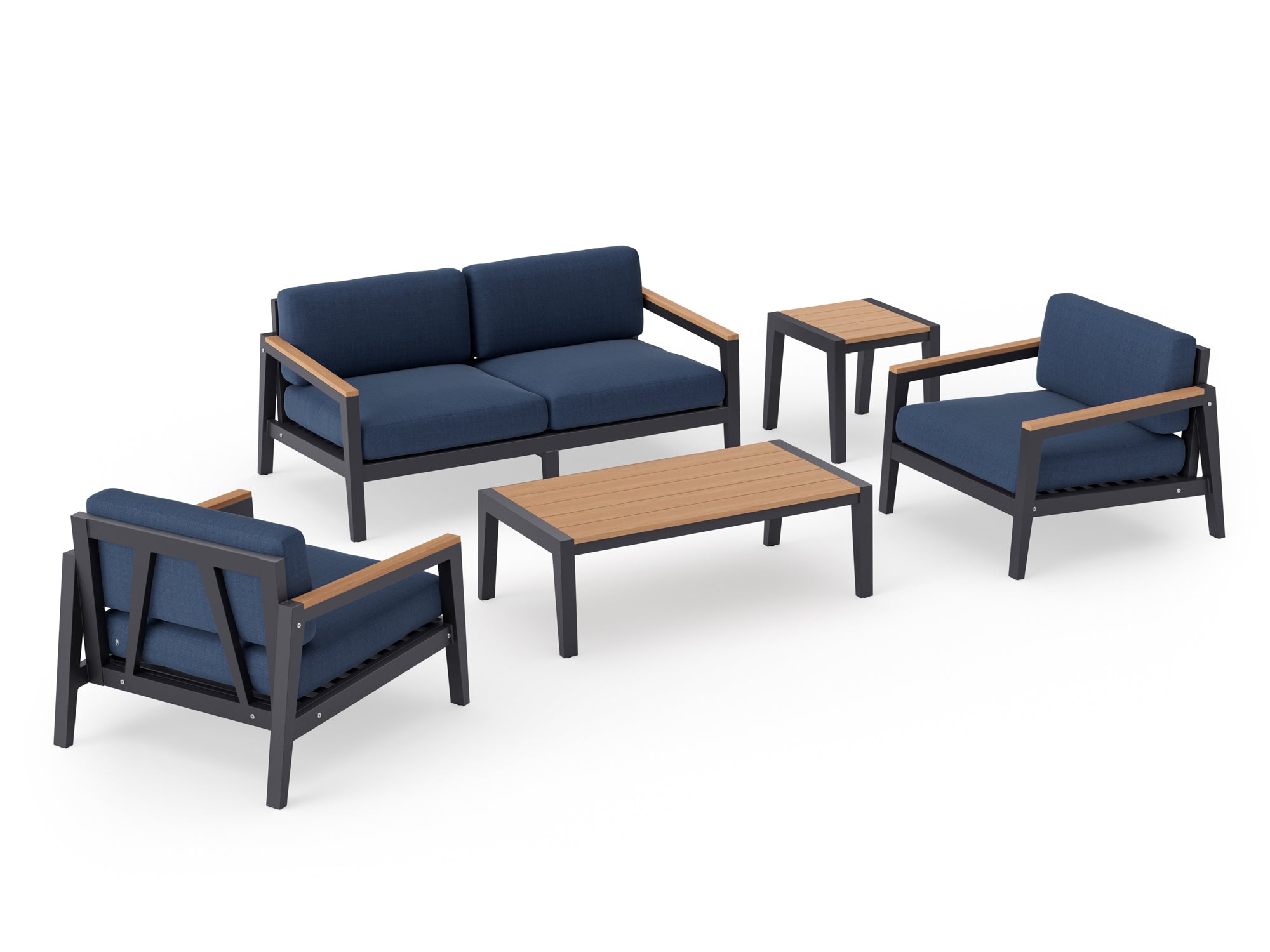 Rhodes 4 Seater Chat Set with Coffee Table and Side Table