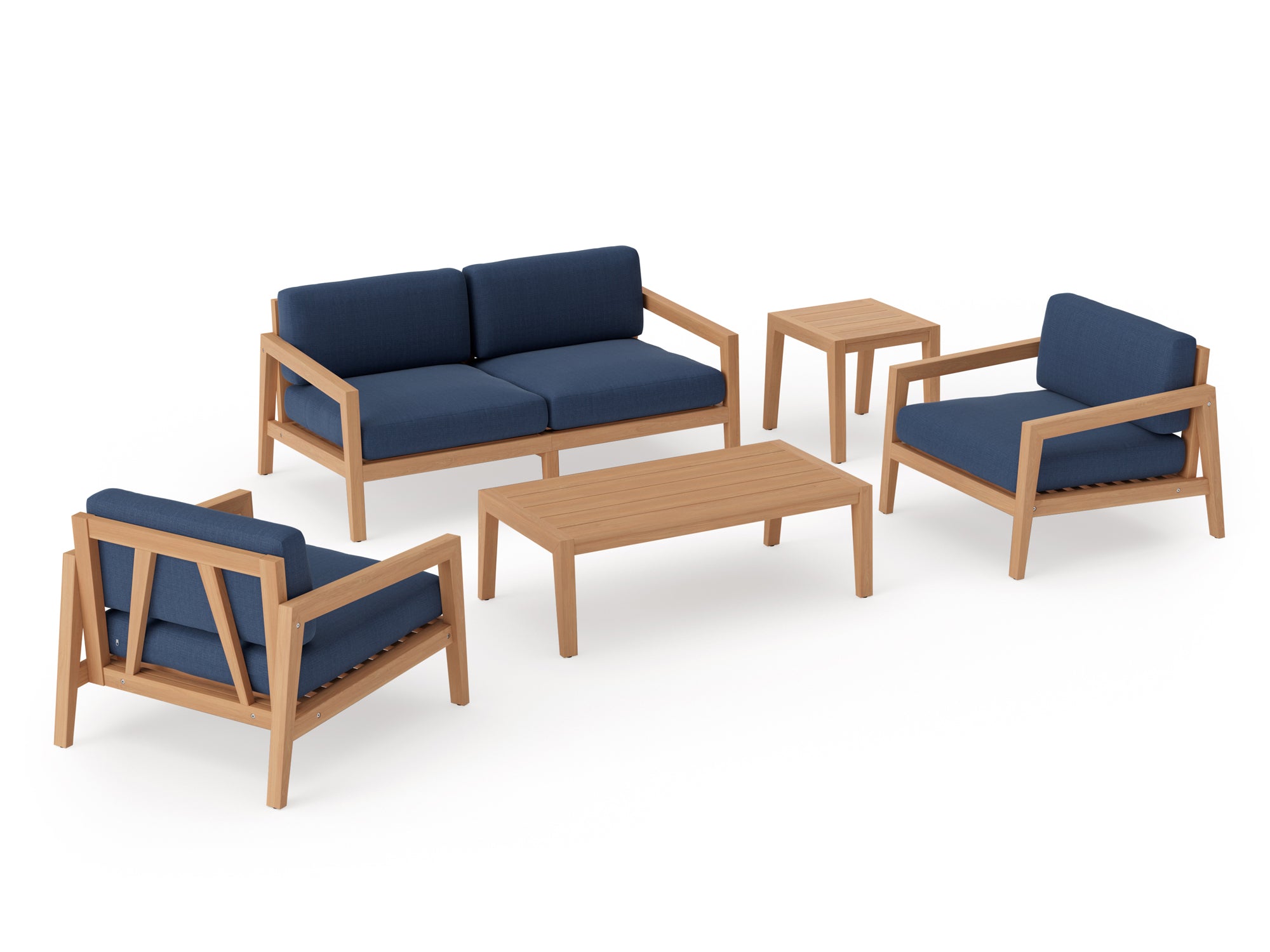Rhodes 4 Seater Chat Set with Coffee Table and Side Table