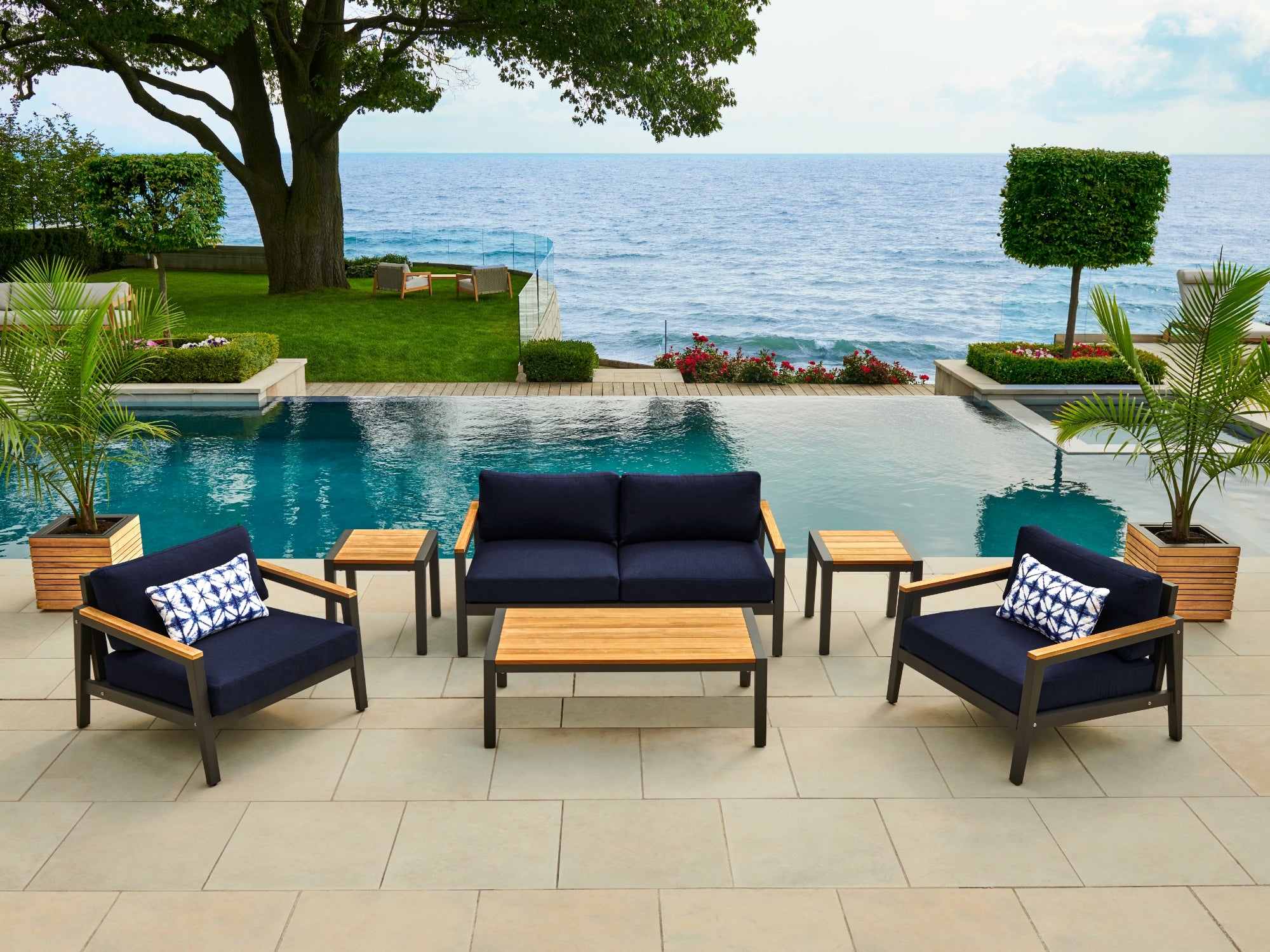 Rhodes 4 Seater Chat Set with Coffee Table and Side Table