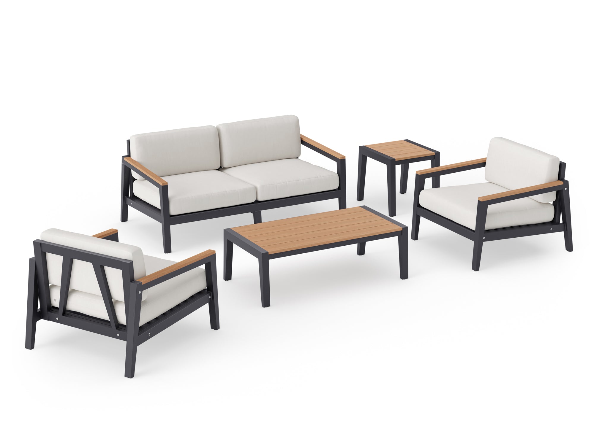 Rhodes 4 Seater Chat Set with Coffee Table and Side Table