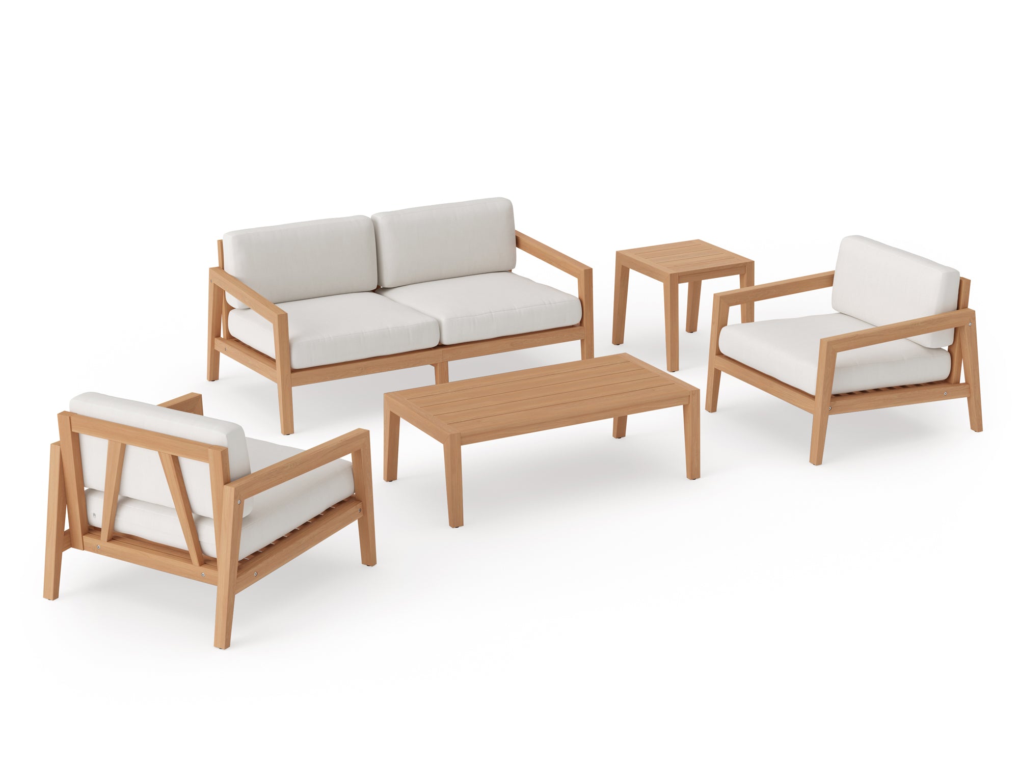 Rhodes 4 Seater Chat Set with Coffee Table and Side Table