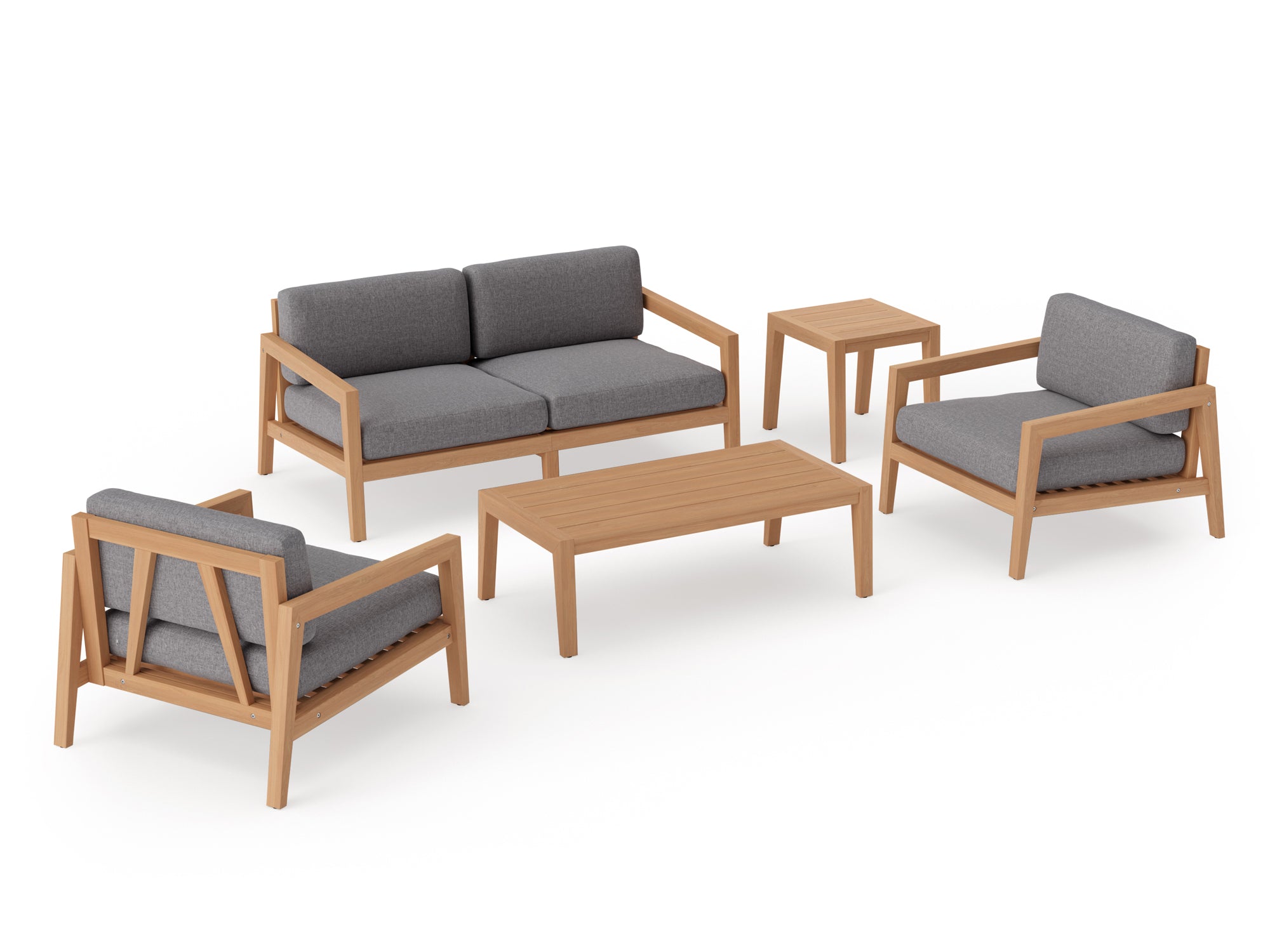 Rhodes 4 Seater Chat Set with Coffee Table and Side Table
