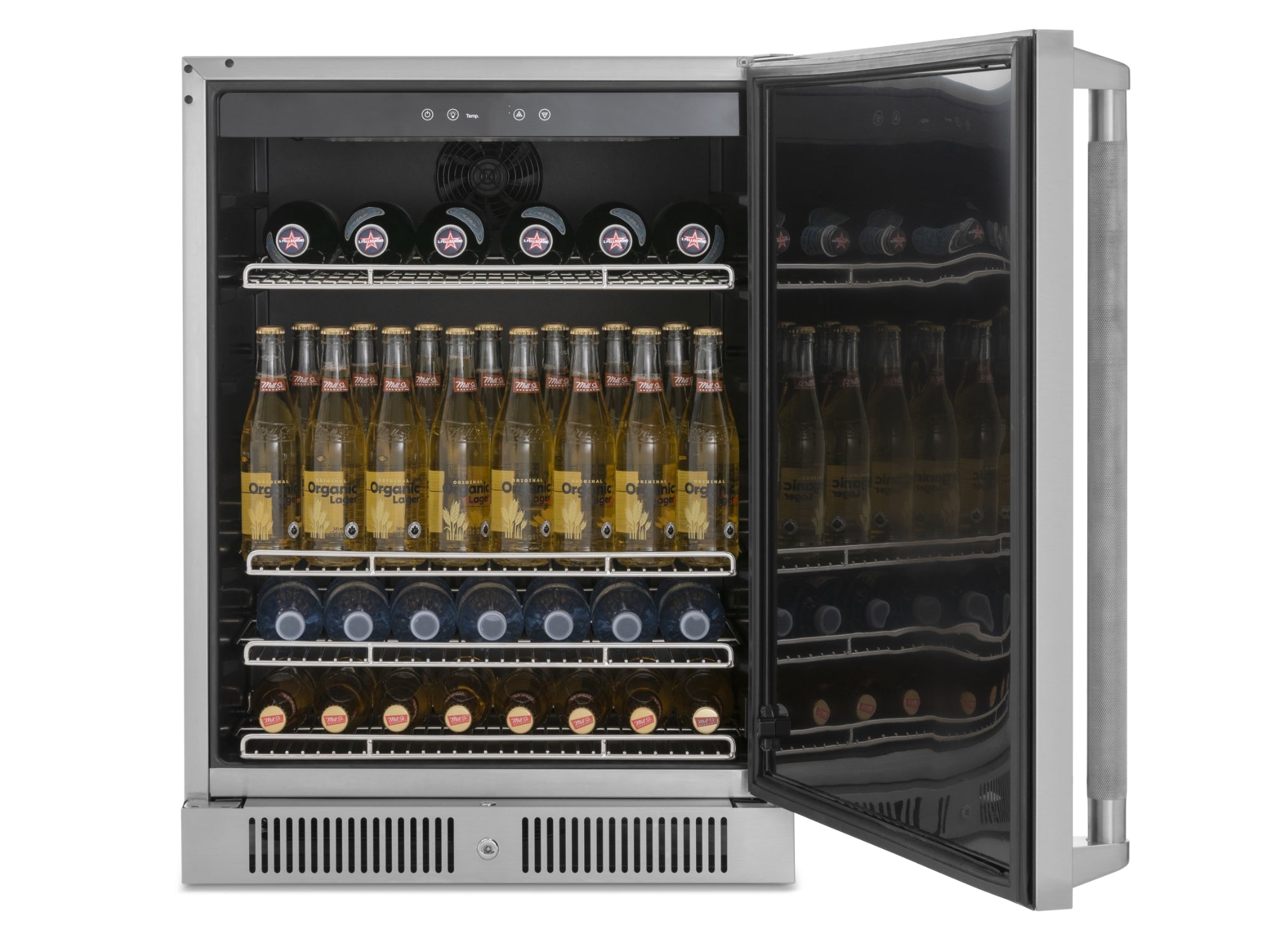 Outdoor Kitchen Stainless Steel Louvered Doors 6 Piece Cabinet Set with Sink, Bar, Grill Cabinet, Performance Grill, Countertop and Stainless Steel Door Fridge