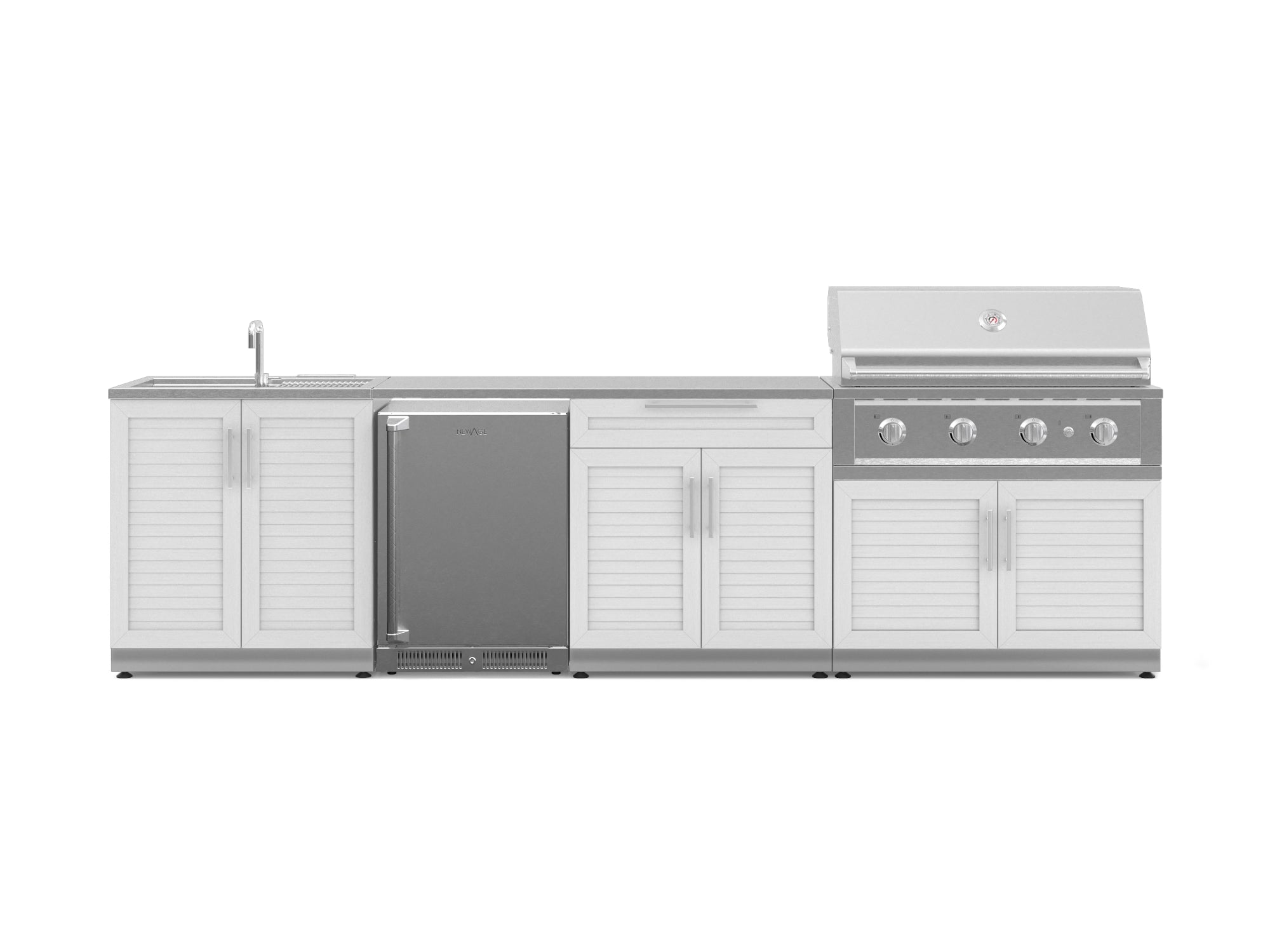 Louvered White / 40 in. Performance Grill (NG) / Stainless Steel