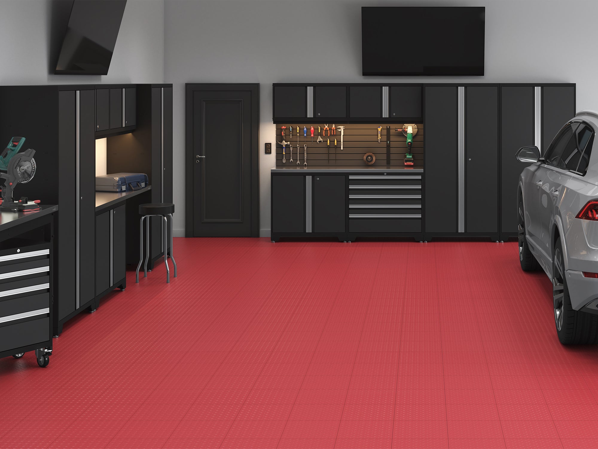 Diamond Pattern Polypropylene Garage Flooring Tiles 600 sq. ft. Flooring Bundle