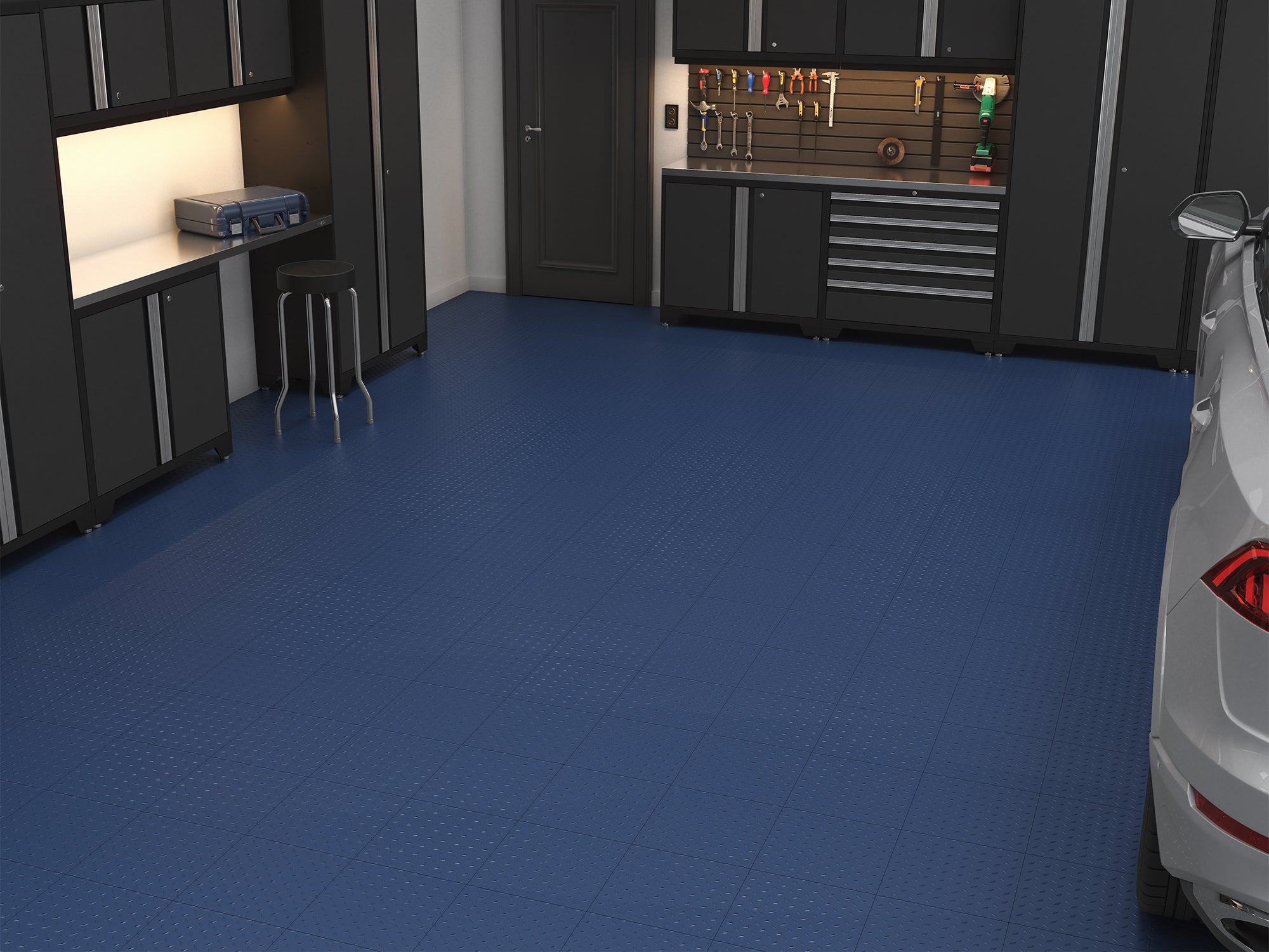 Diamond Pattern Polypropylene Garage Flooring Tiles 400 sq. ft. Flooring Bundle