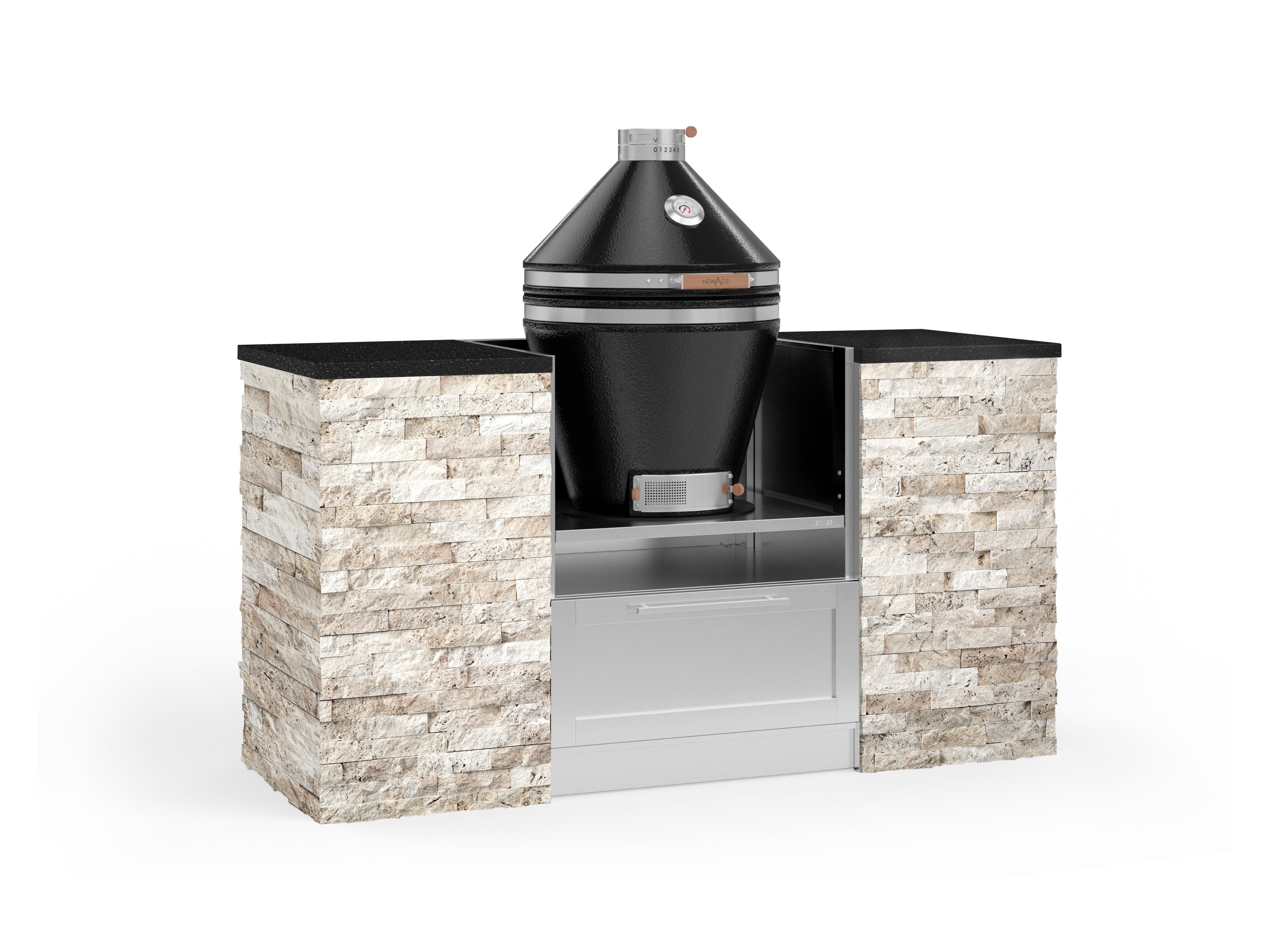 Outdoor Kitchen Signature Series 6 Piece Cabinet Set with Kamado Cabinet with Kamado