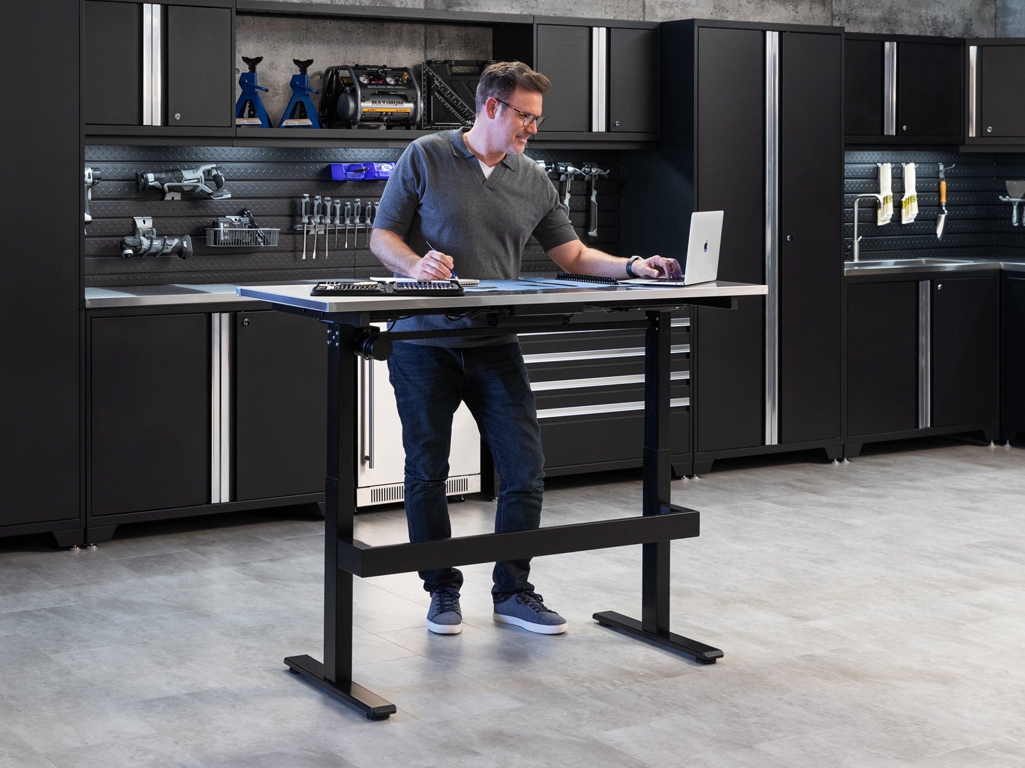 56 in. Electric Adjustable Height Worktable