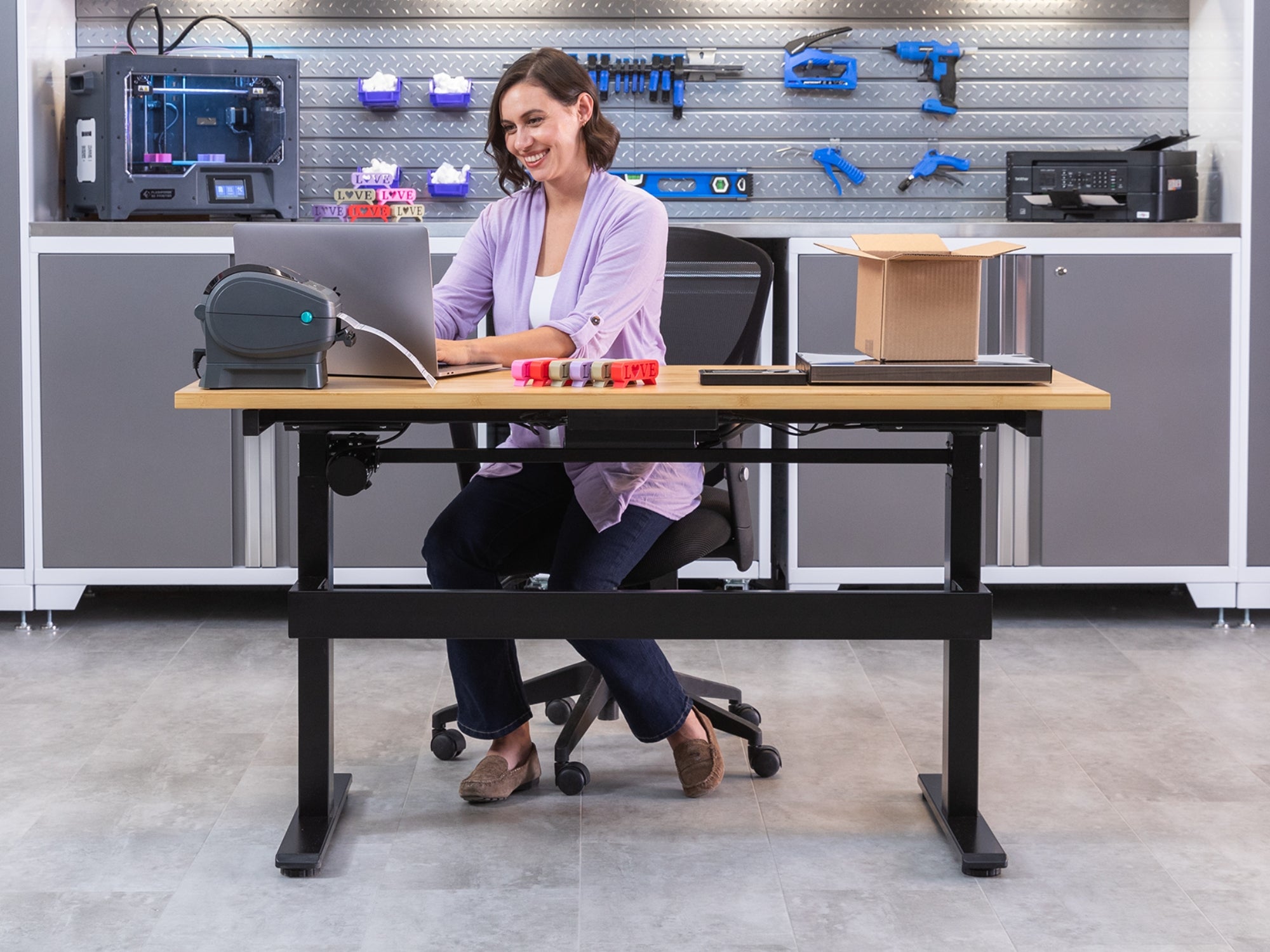56 in. Electric Adjustable Height Worktable