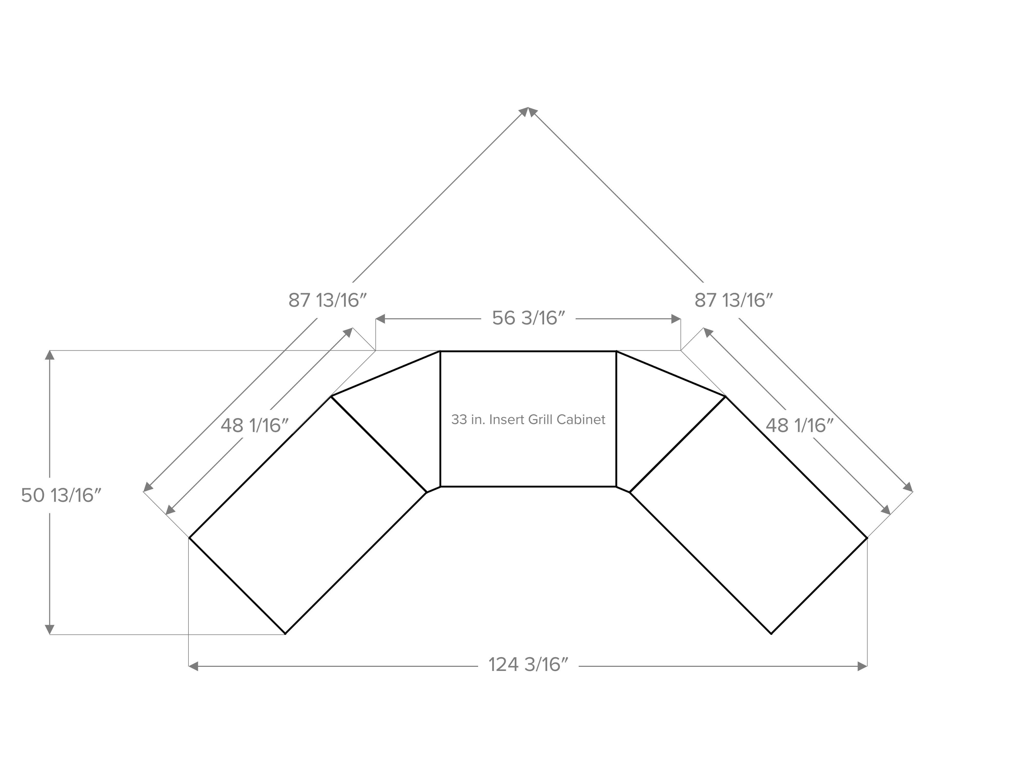 Outdoor Kitchen Signature Series 6 Piece U Shape Cabinet Set with 2 Door, Bar and Grill Cabinet
