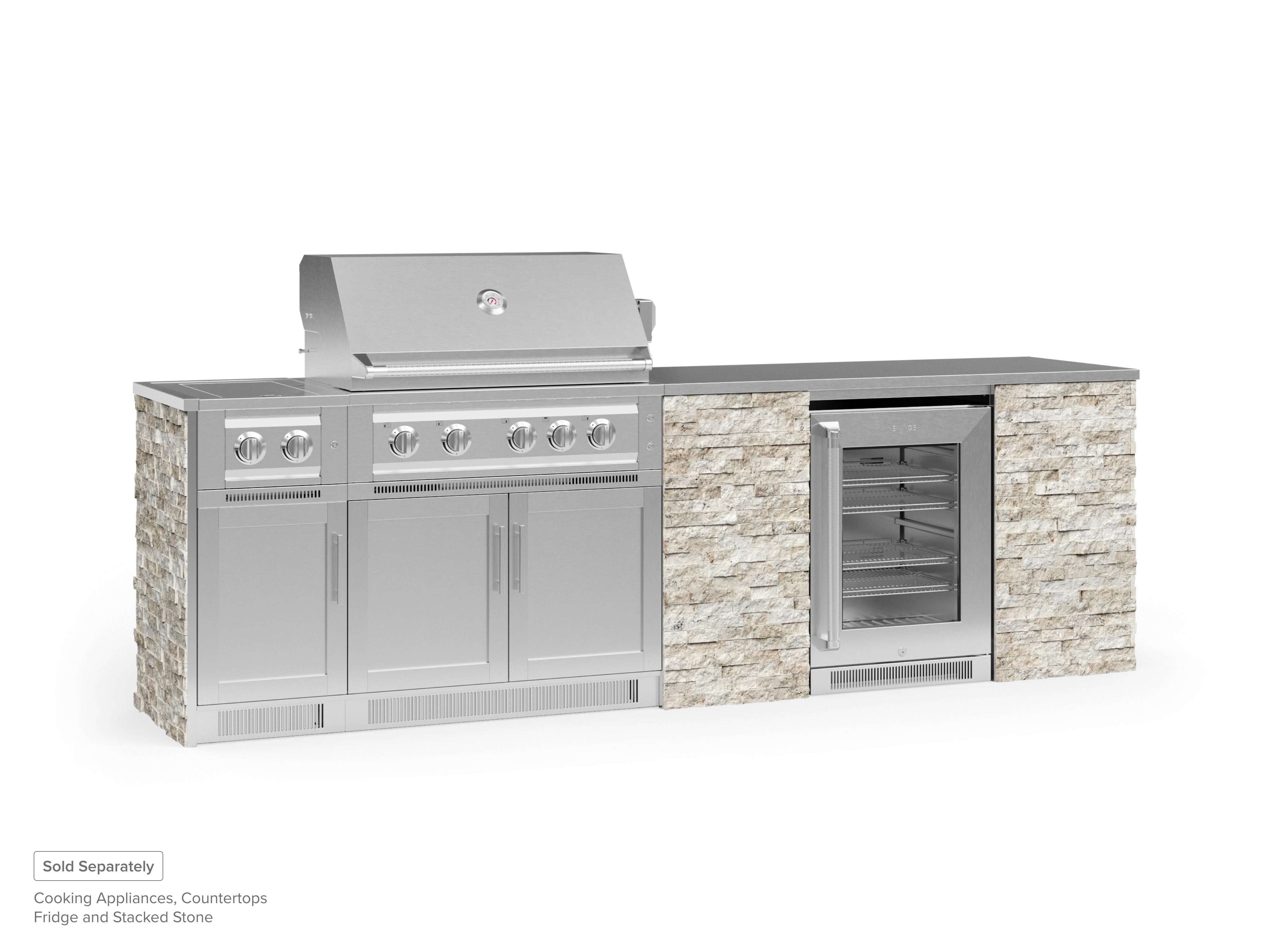 Outdoor Kitchen Signature Series 6 Piece Cabinet Set with Dual Side Burner and Grill Cabinet
