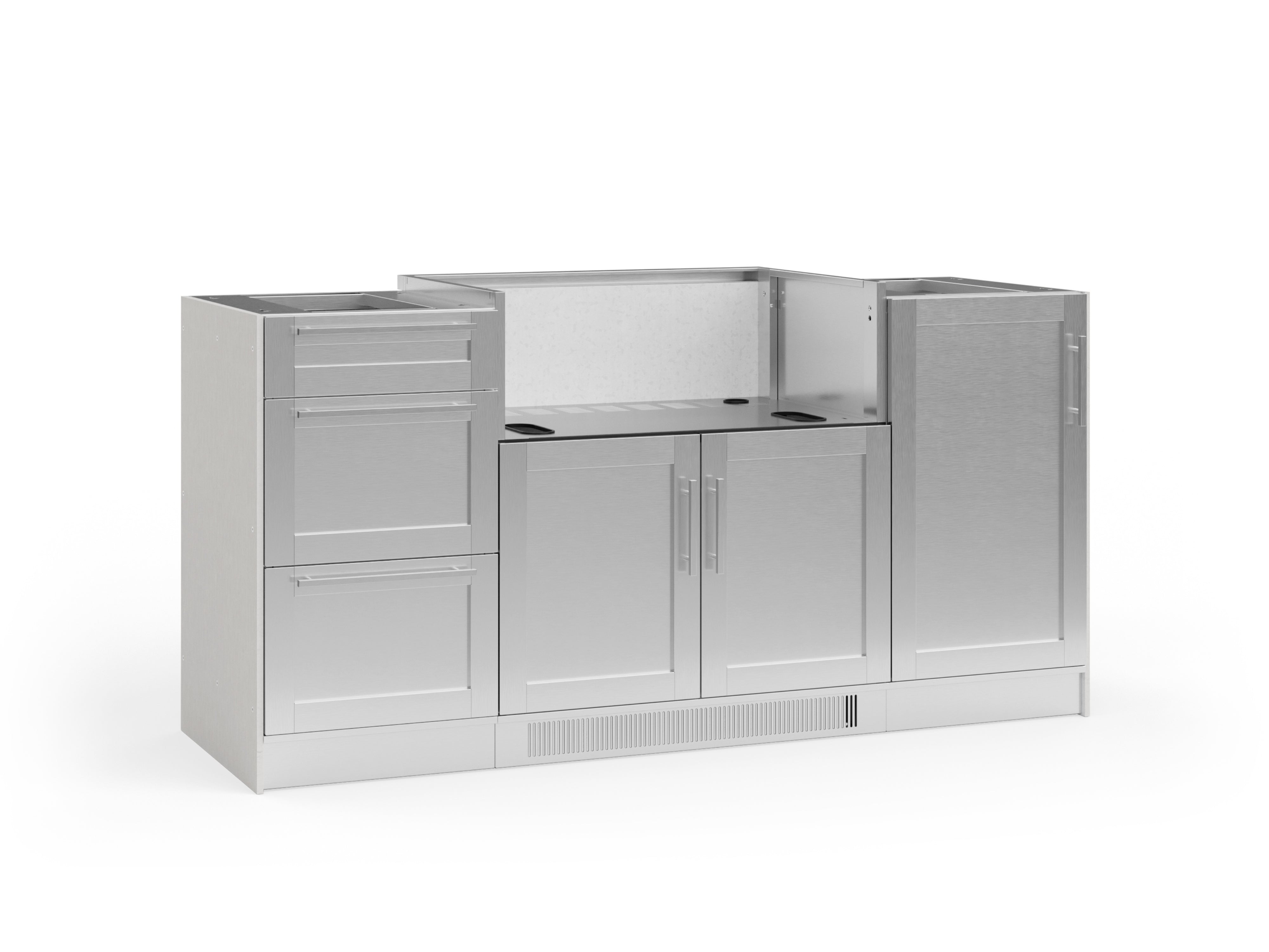 Outdoor Kitchen Signature Series 4 Piece Cabinet Set with 3 Drawer, 1 Door and Grill Cabinet