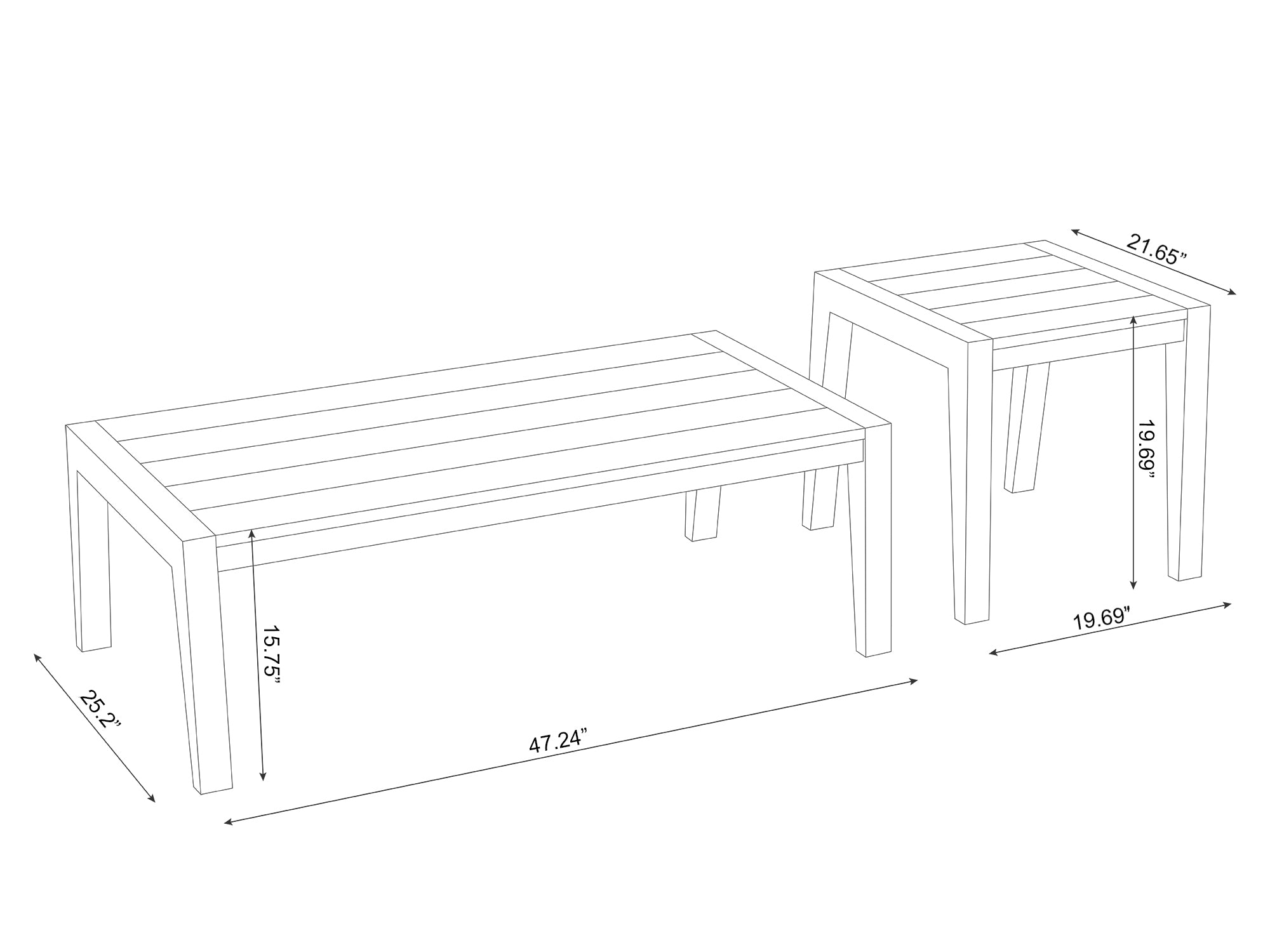 Rhodes Coffee Table and Side Table
