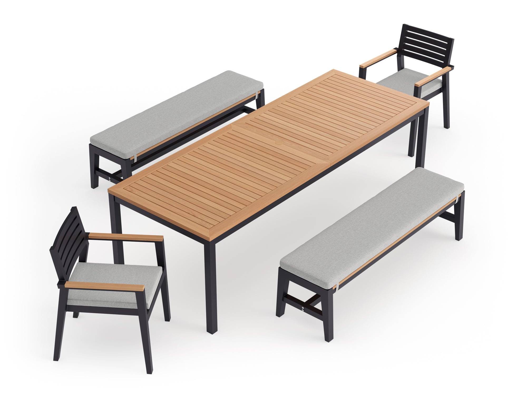 Rhodes 8 Seater Dining Set with 96 in. Table and Bench Seating