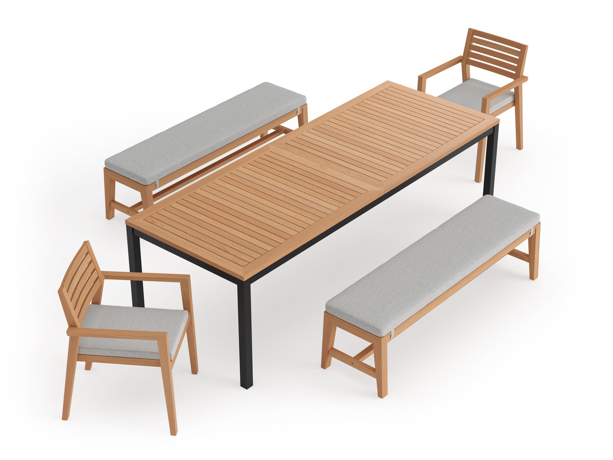 Rhodes 8 Seater Dining Set with 96 in. Table and Bench Seating