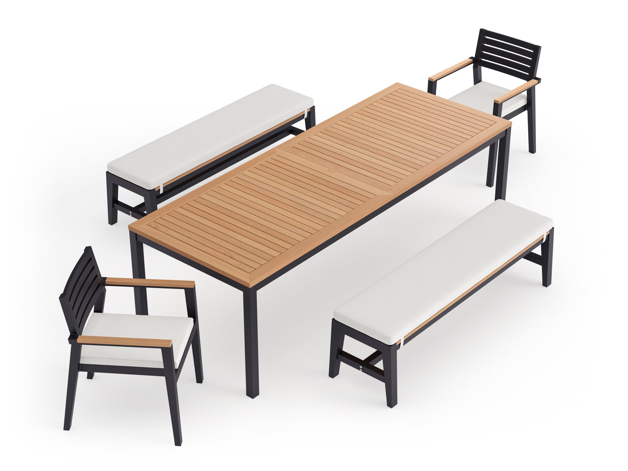 Rhodes 8 Seater Dining Set with 96 in. Table and Bench Seating
