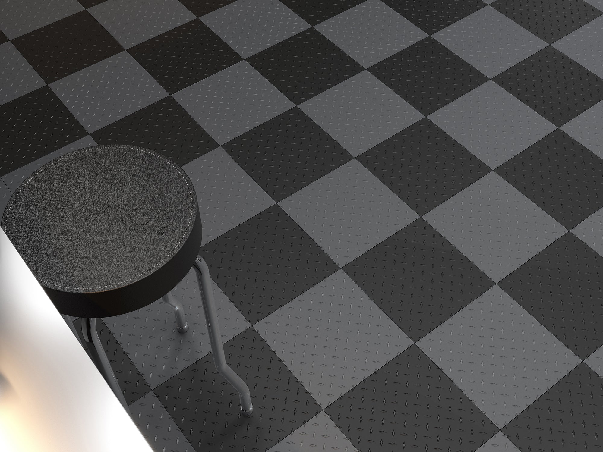 Diamond Pattern Polypropylene Garage Flooring Tiles 600 sq. ft. Checkered Pattern Flooring Bundle