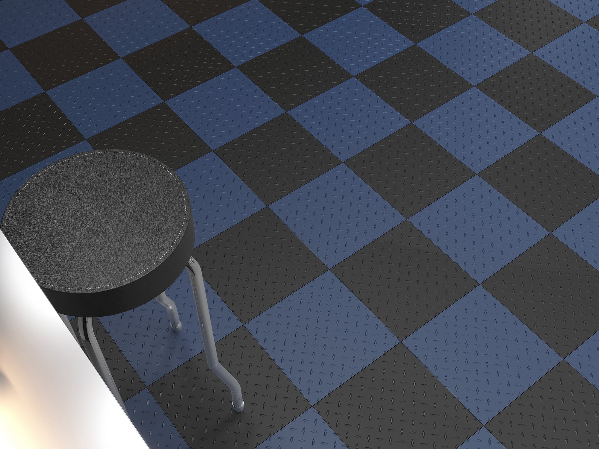 Diamond Pattern Polypropylene Garage Flooring Tiles 600 sq. ft. Checkered Pattern Flooring Bundle