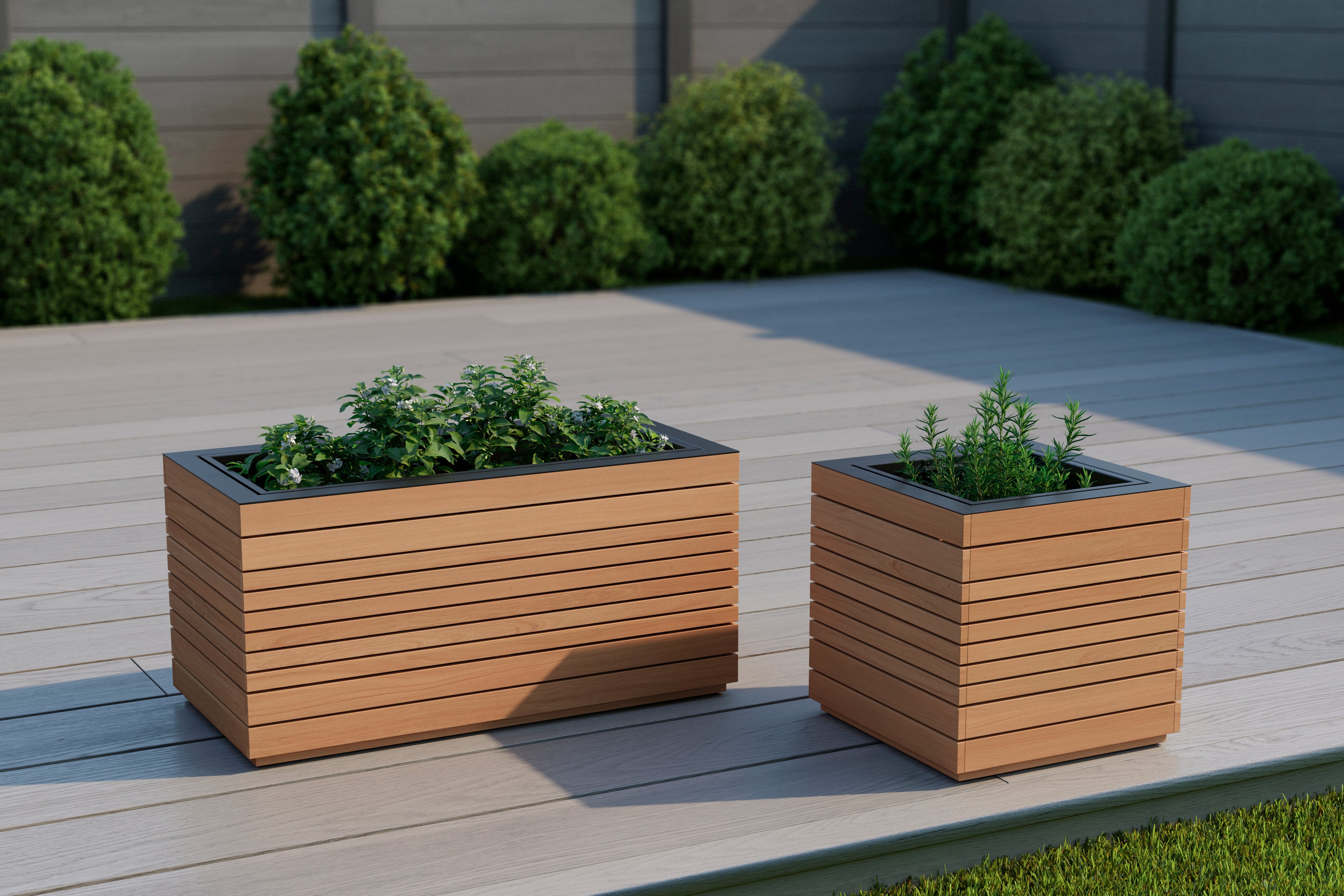 Rhodes Square Planter and Rectangular Planter