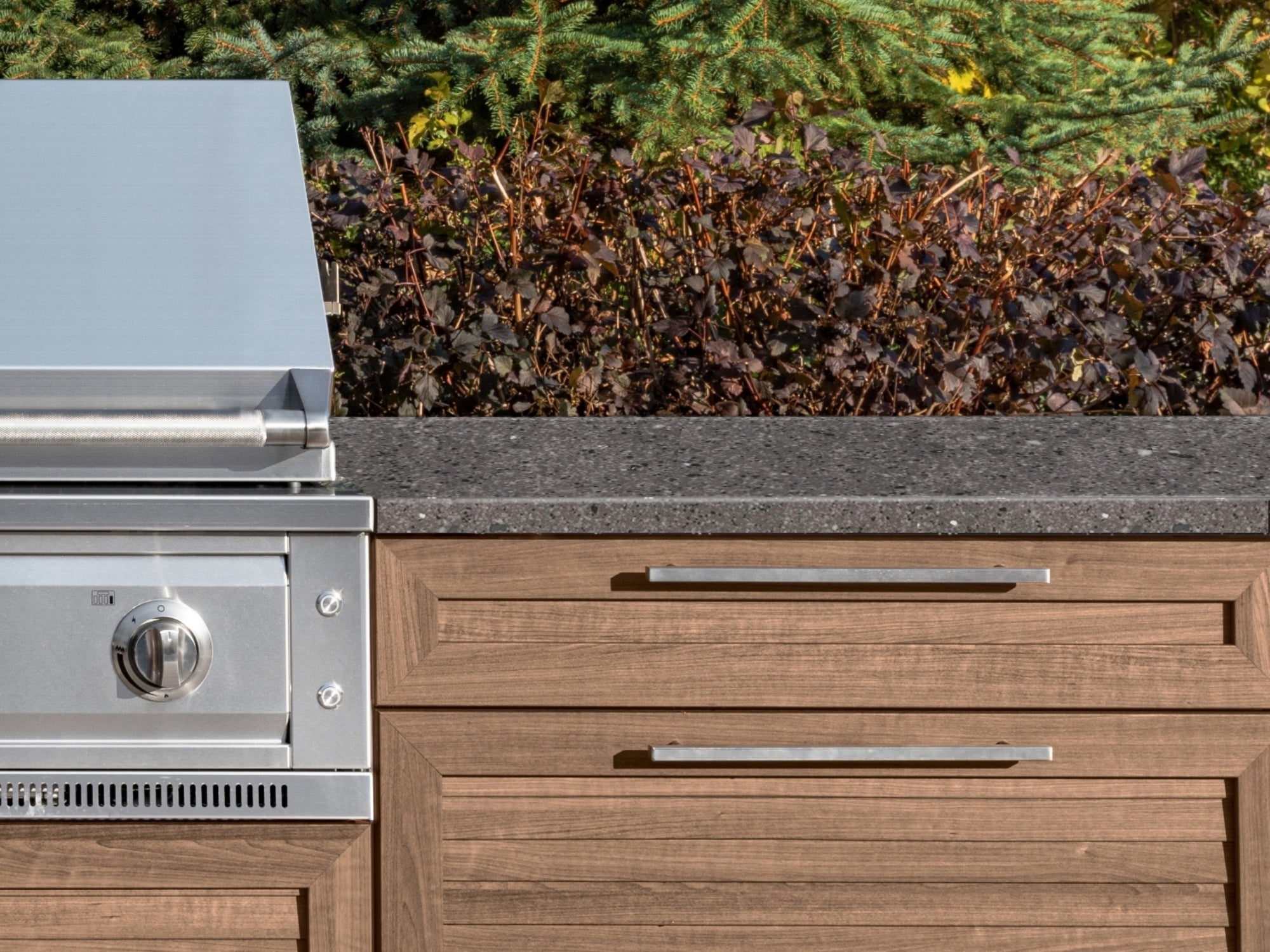 Outdoor Kitchen Louvered Stainless Steel 4 Piece Cabinet Set with Casters and 2 Door, Grill Cabinet, Performance Grill, Countertop