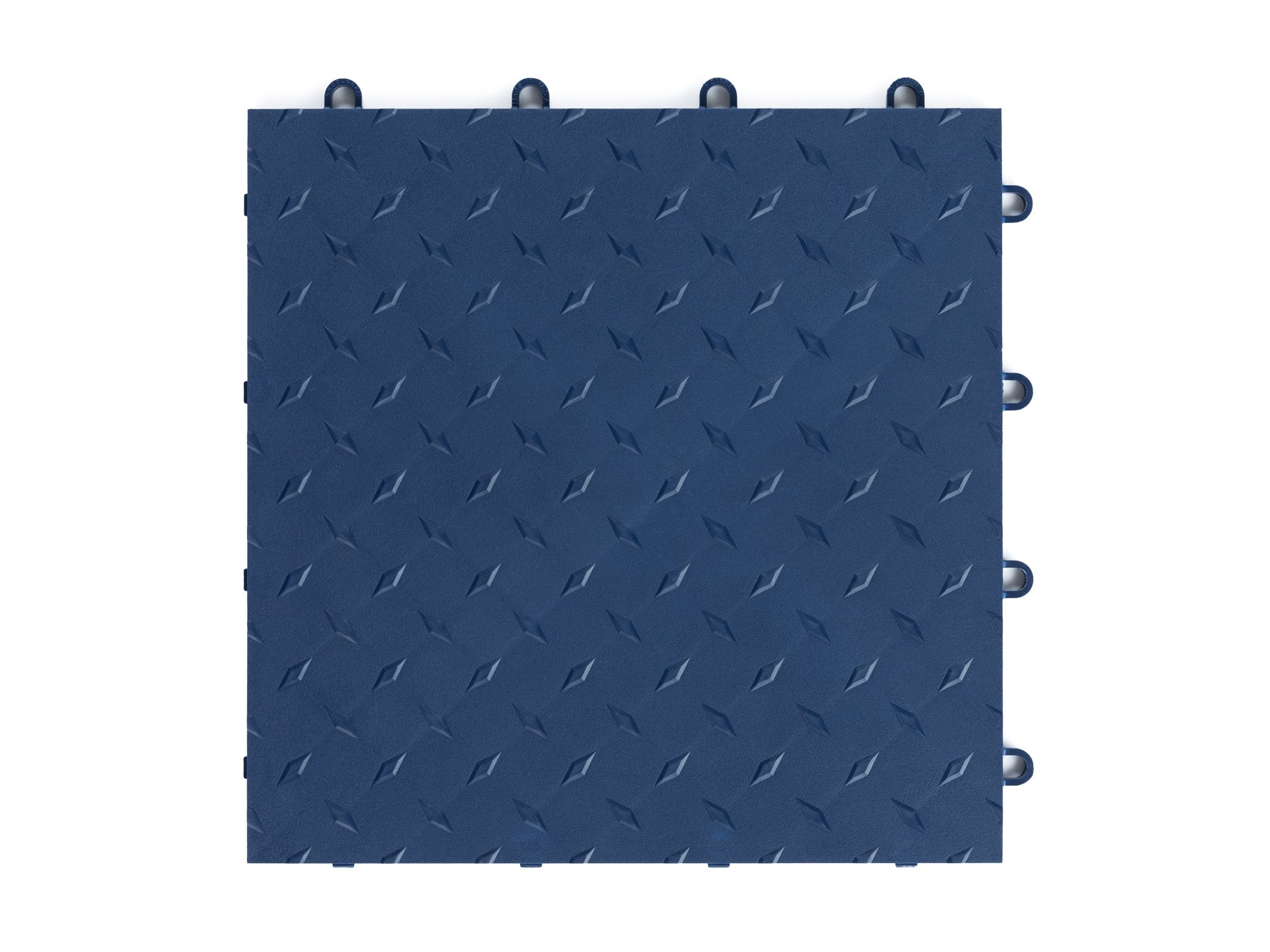 12in x 12in Diamond Plate Pattern Polypropylene Garage Flooring Tiles (48-Pack) - Blue