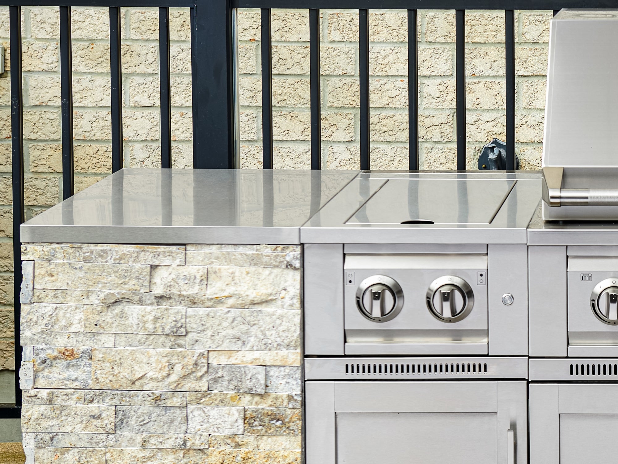 Signature Outdoor Kitchen Cabinet Stainless Steel Countertop Bundle: 60 in. 1-Side Extended, 90 Degree Corner Countertop