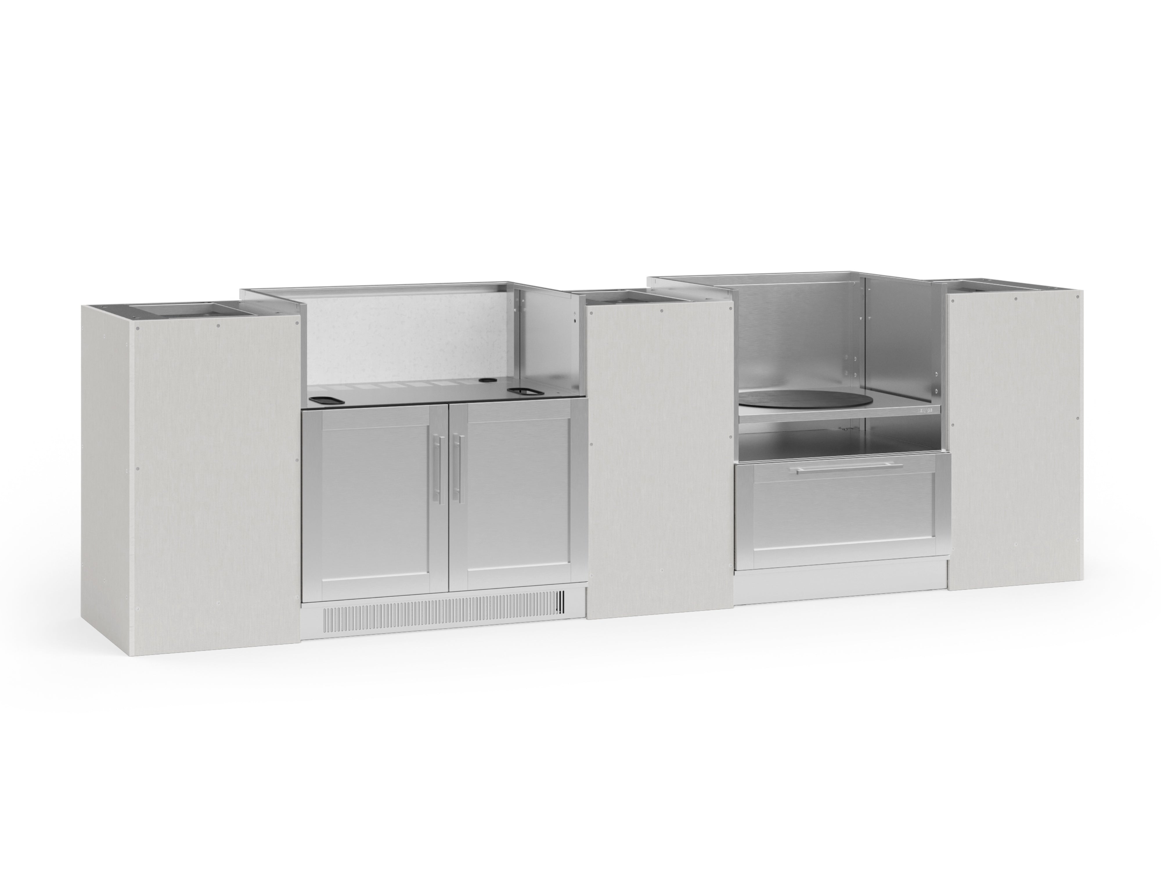 Outdoor Kitchen Signature Series 6 Piece Cabinet Set With Kamado and Grill Cabinet