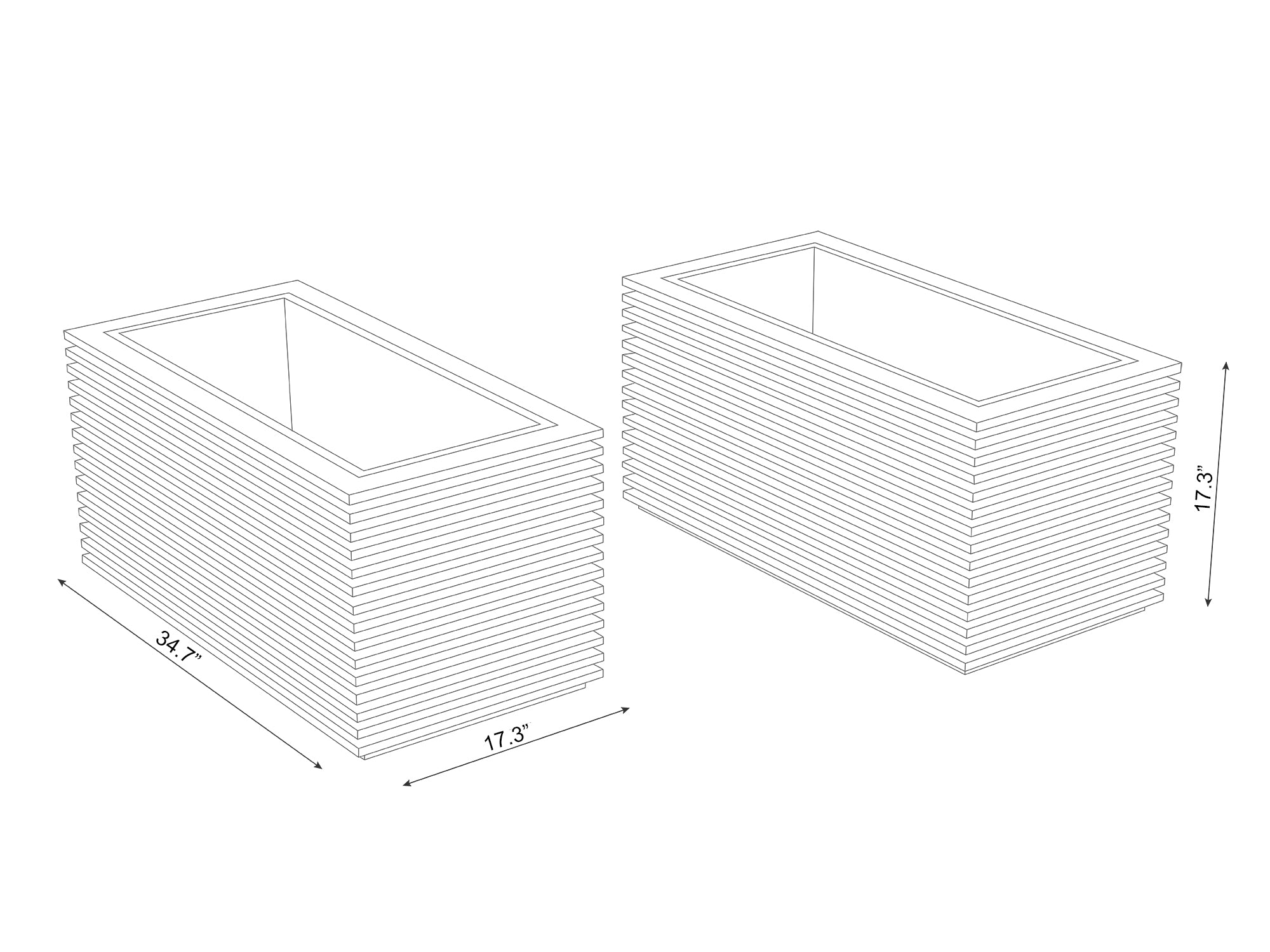 Monterey Rectangular Planter Box (Set of 2)
