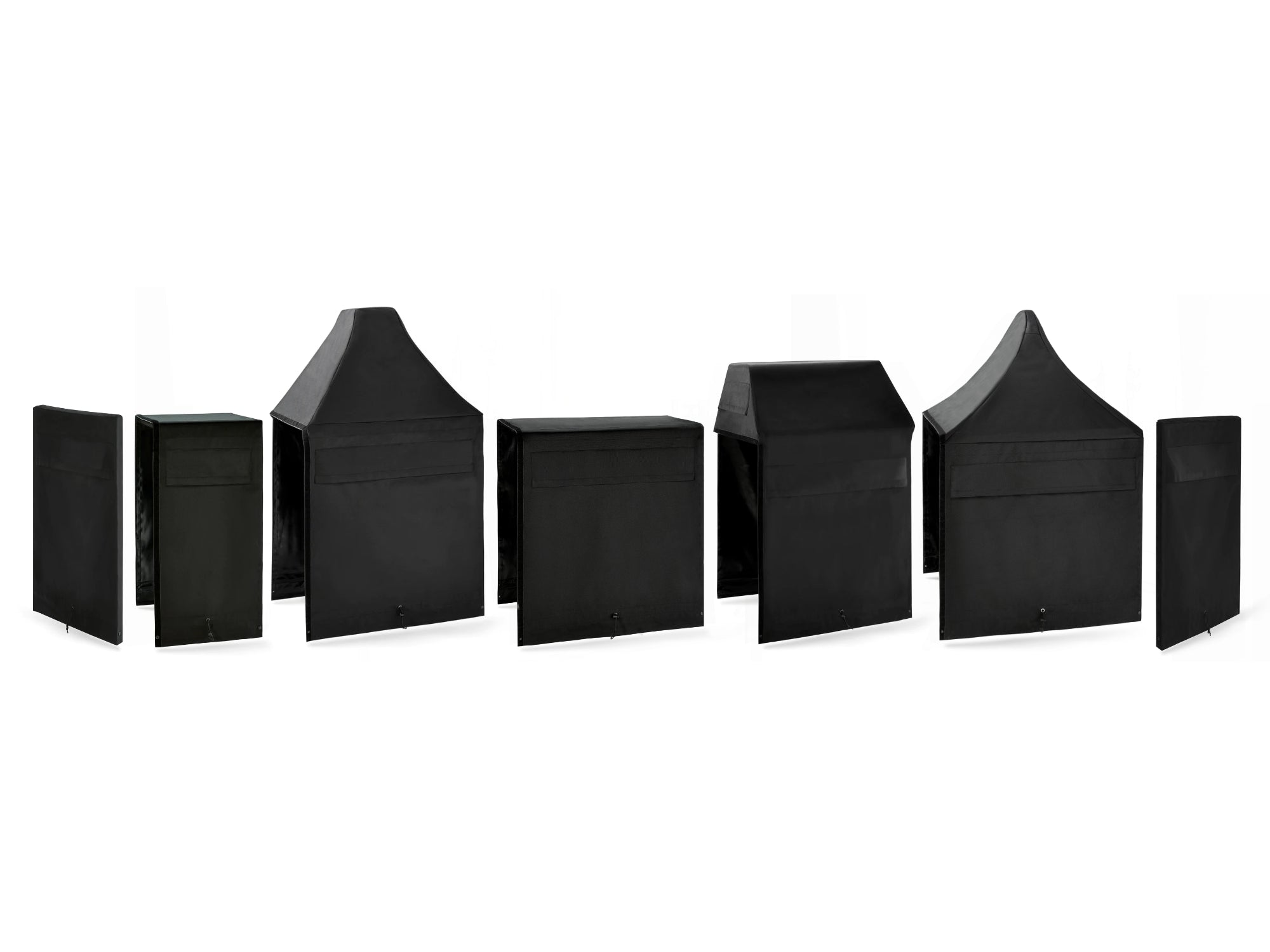 Outdoor Kitchen Cabinet Signature Cover Bundle: Platinum Grill, 18 in. Cabinet, Kamado, 36 in. Cabinet, 36 in. Sink, Right/Left End Panel