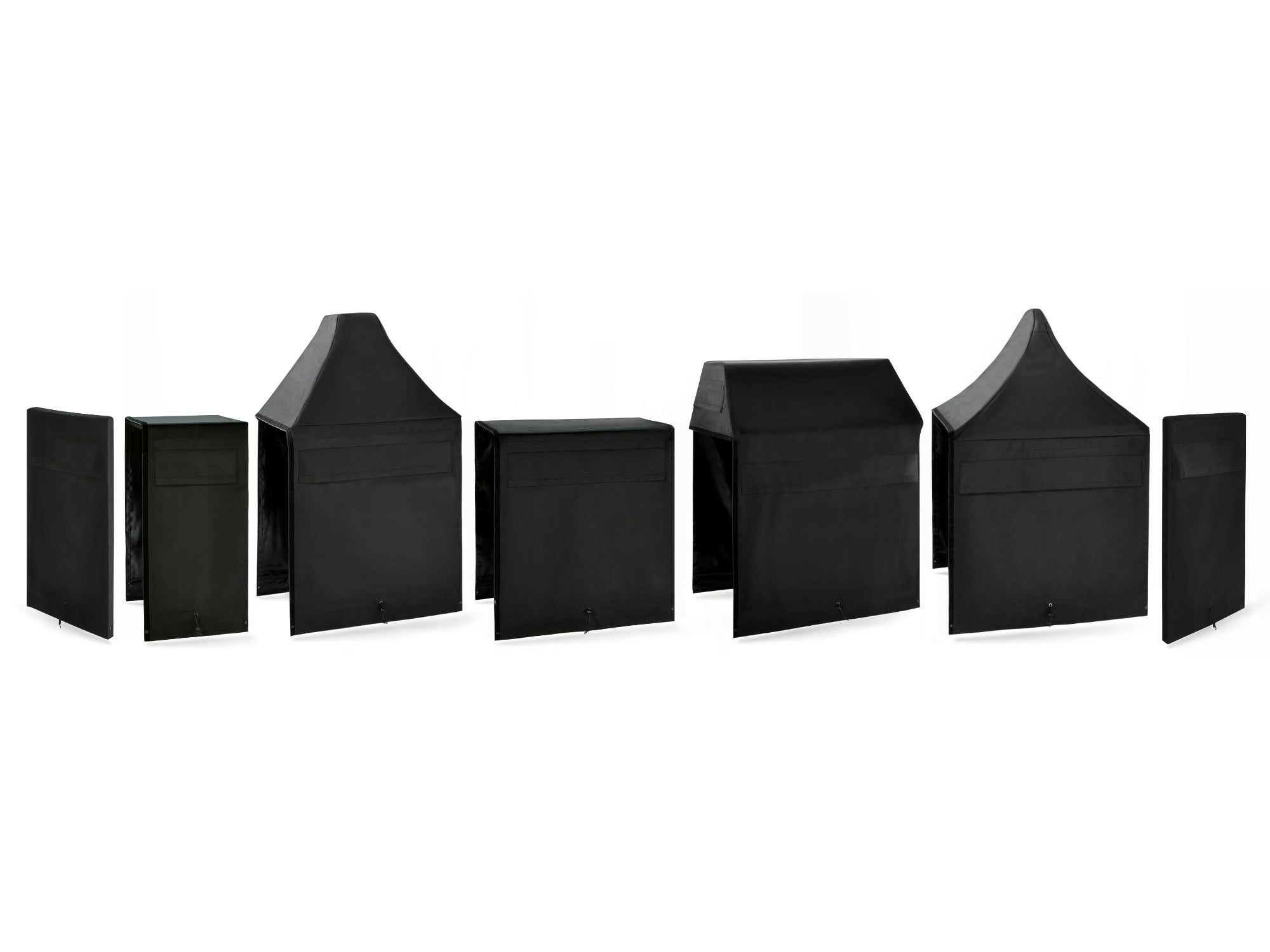 Outdoor Kitchen Cabinet Signature Cover Bundle: Platinum Grill, 18 in. Cabinet, Kamado, 36 in. Cabinet, 36 in. Sink, Right/Left End Panel