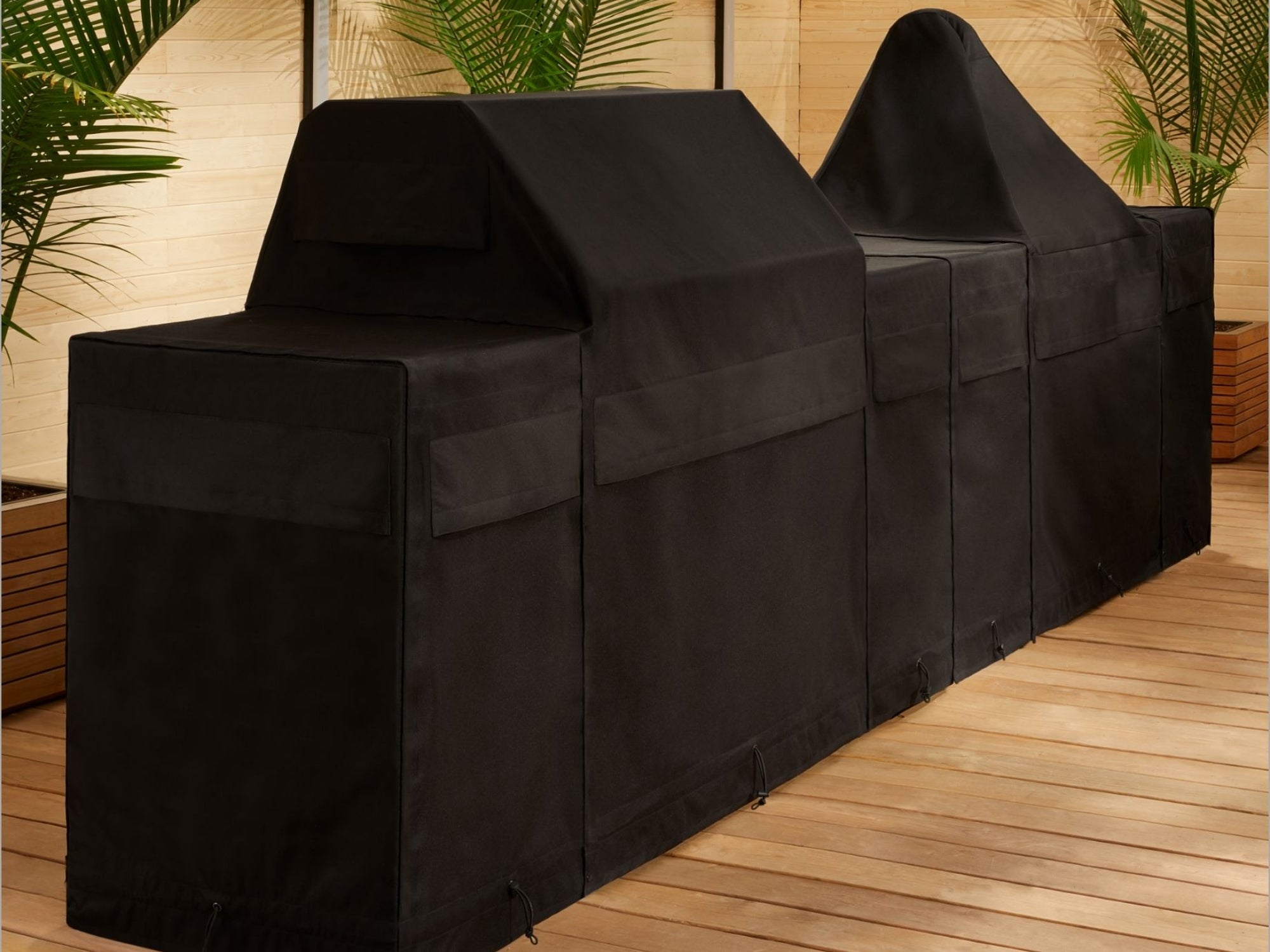 Outdoor Kitchen Cabinet Signature Cover Bundle: Platinum Grill, (2) 36 in. Cabinet, (2) 45 Degree Corner Cabinet, Right/Left End Panel