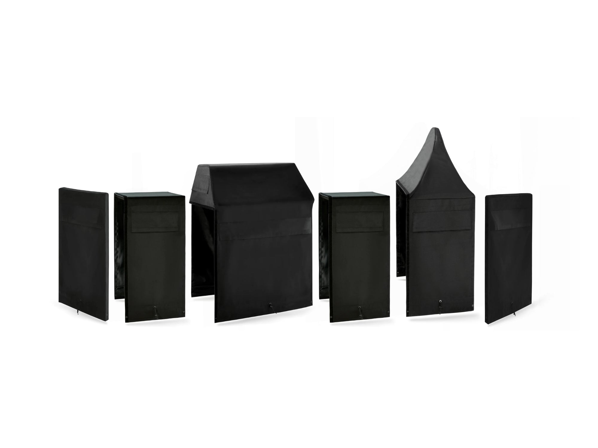 Outdoor Kitchen Cabinet Signature Cover Bundle: Platinum Grill, (2) 18 in. Cabinet, 18 in. Sink, Right/Left End Panel