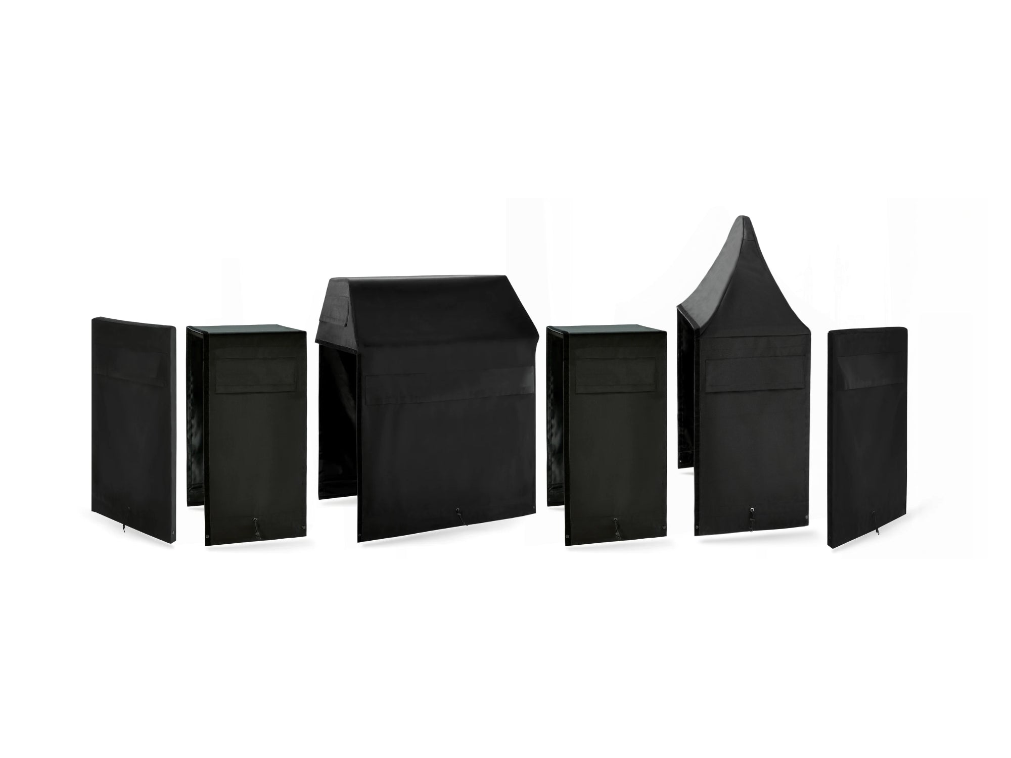Outdoor Kitchen Cabinet Signature Cover Bundle: Platinum Grill, (2) 18 in. Cabinet, 18 in. Sink, Right/Left End Panel