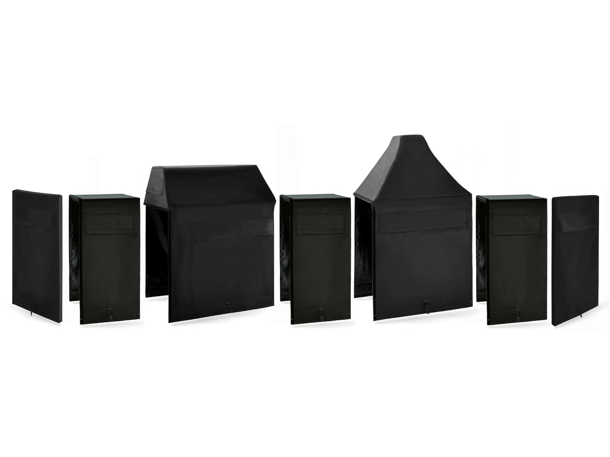 Outdoor Kitchen Cabinet Cover Bundle: Performance Grill, (3) 18 in. Cabinet, Kamado, Right/Left End Panel