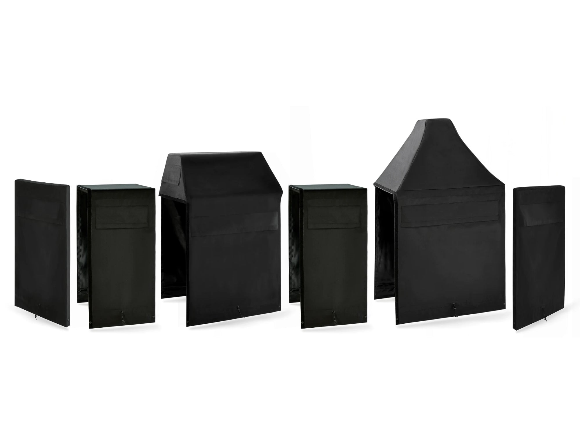 Outdoor Kitchen Cabinet Signature Cover Bundle: Platinum Grill, Kamado, (2) 18 in. Cabinet, Right/Left End Panel