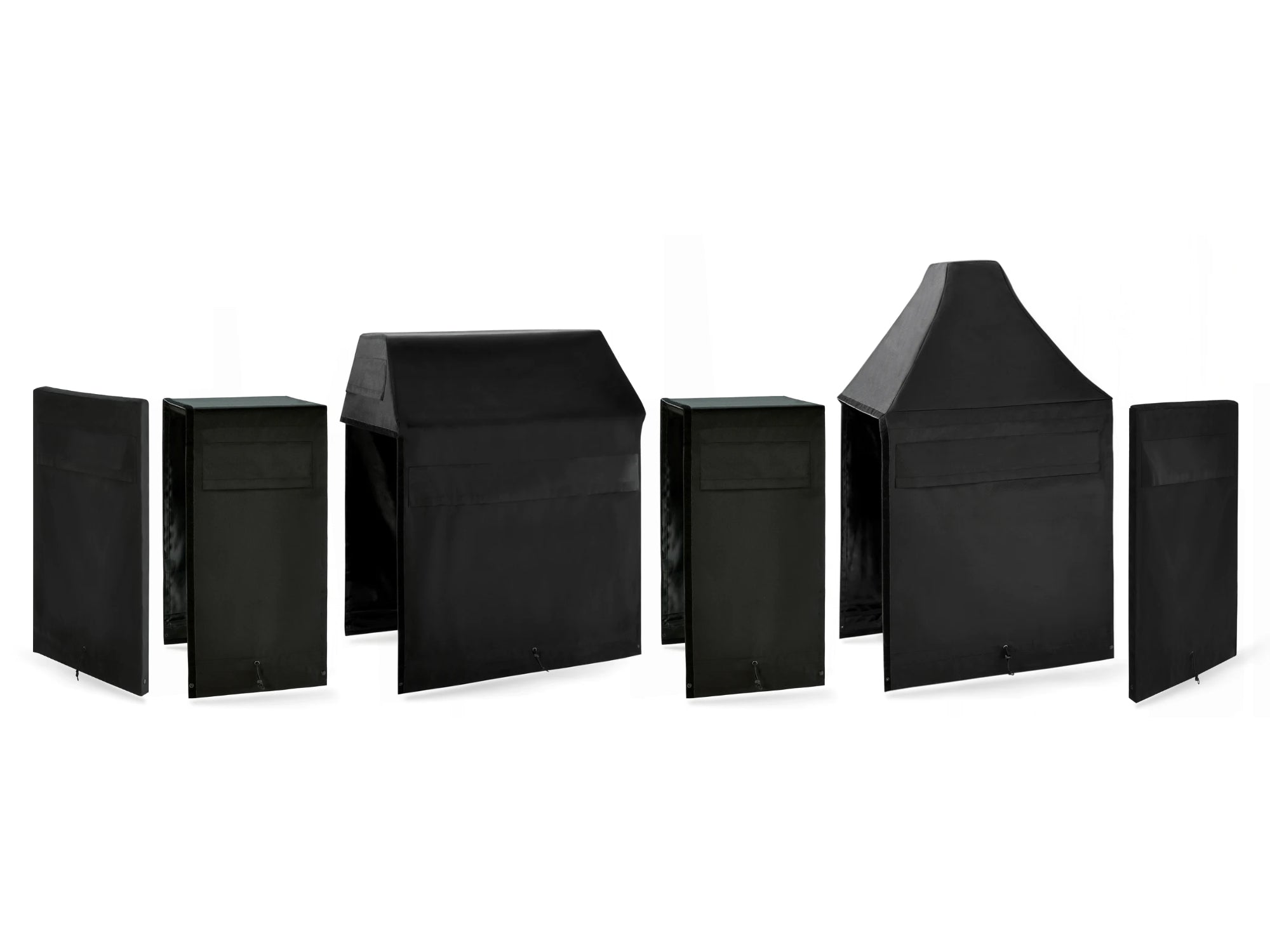 Outdoor Kitchen Cabinet Signature Cover Bundle: Platinum Grill, Kamado, (2) 18 in. Cabinet, Right/Left End Panel