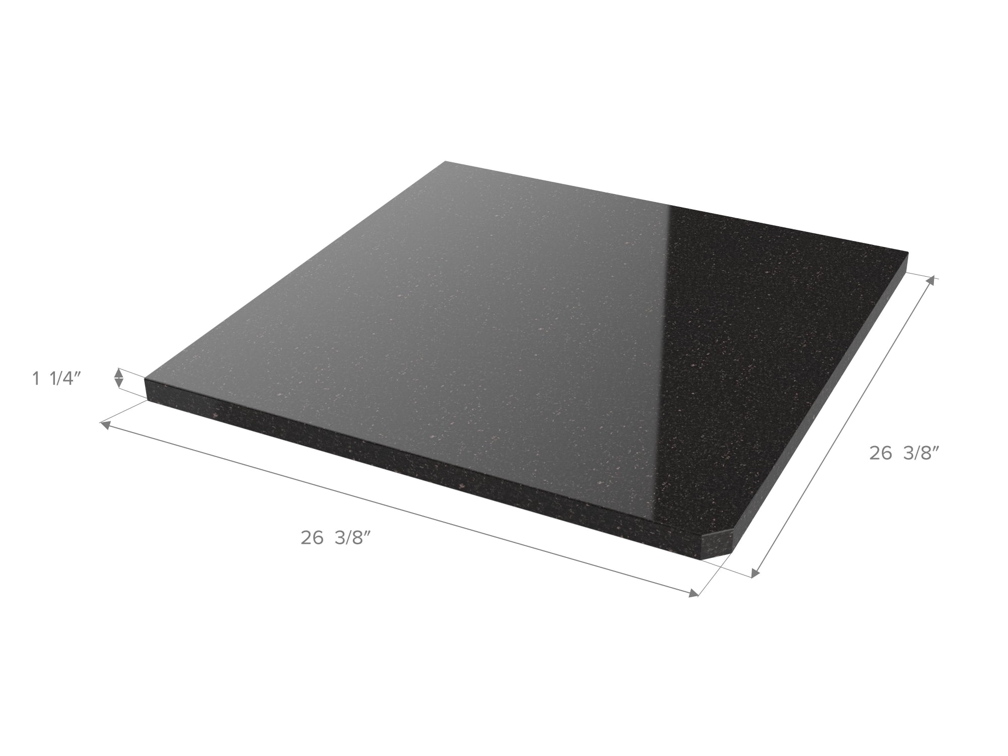 Black Galaxy Granite Countertop Bundle: 60 in. 1-Side Extended, 90 Degree Corner Countertop