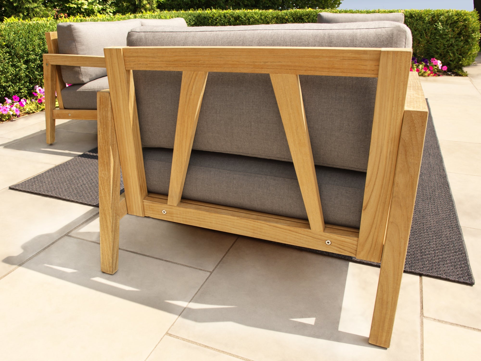 Rhodes 7 Seater Chat Set with Coffee Table, Side Table and Umbrella