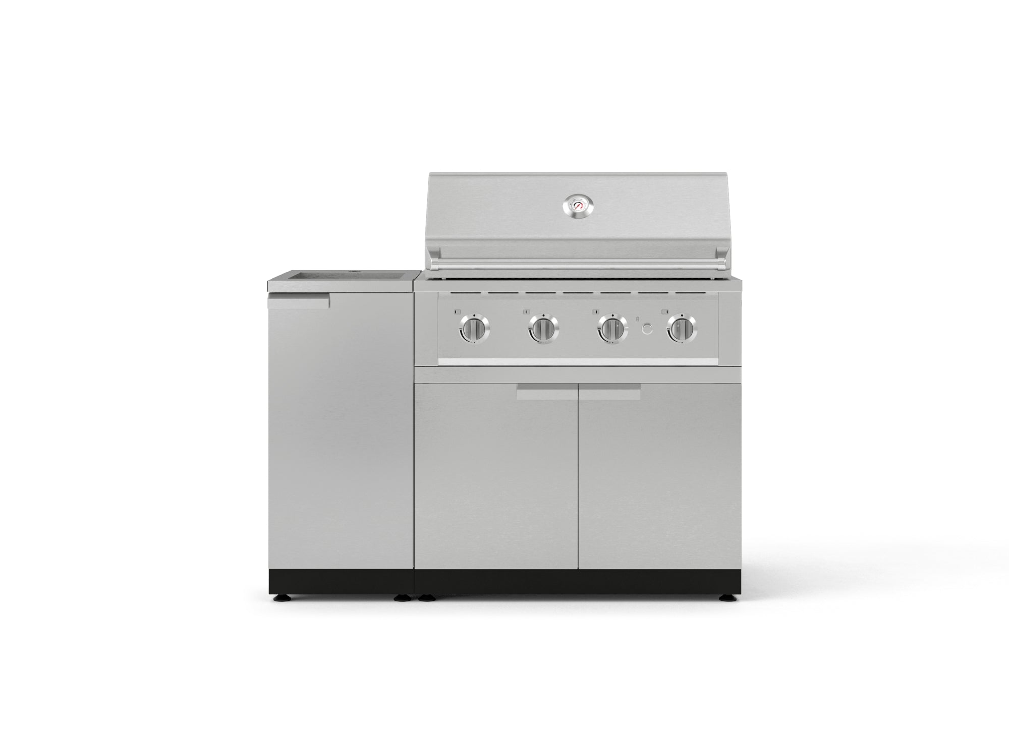 Outdoor Grill Island Stainless-Steel 3 Piece Cabinet Set with Sink, Grill Cabinet, and Performance Grill