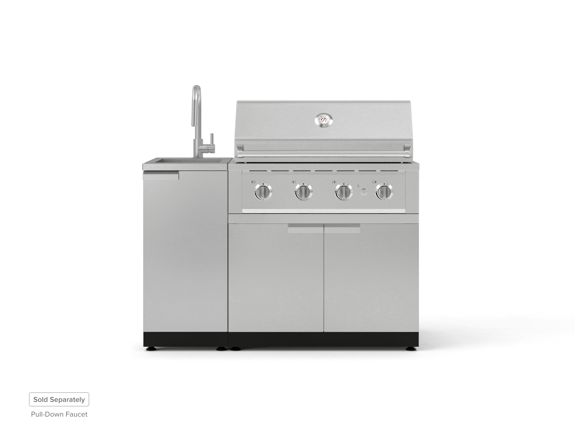 Outdoor Grill Island Stainless-Steel 3 Piece Cabinet Set with Sink, Grill Cabinet, and Performance Grill
