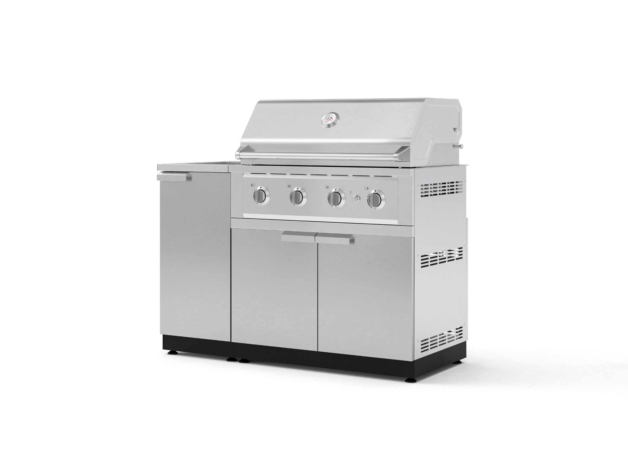 Outdoor Grill Island Stainless-Steel 3 Piece Cabinet Set with Sink, Grill Cabinet, and Performance Grill