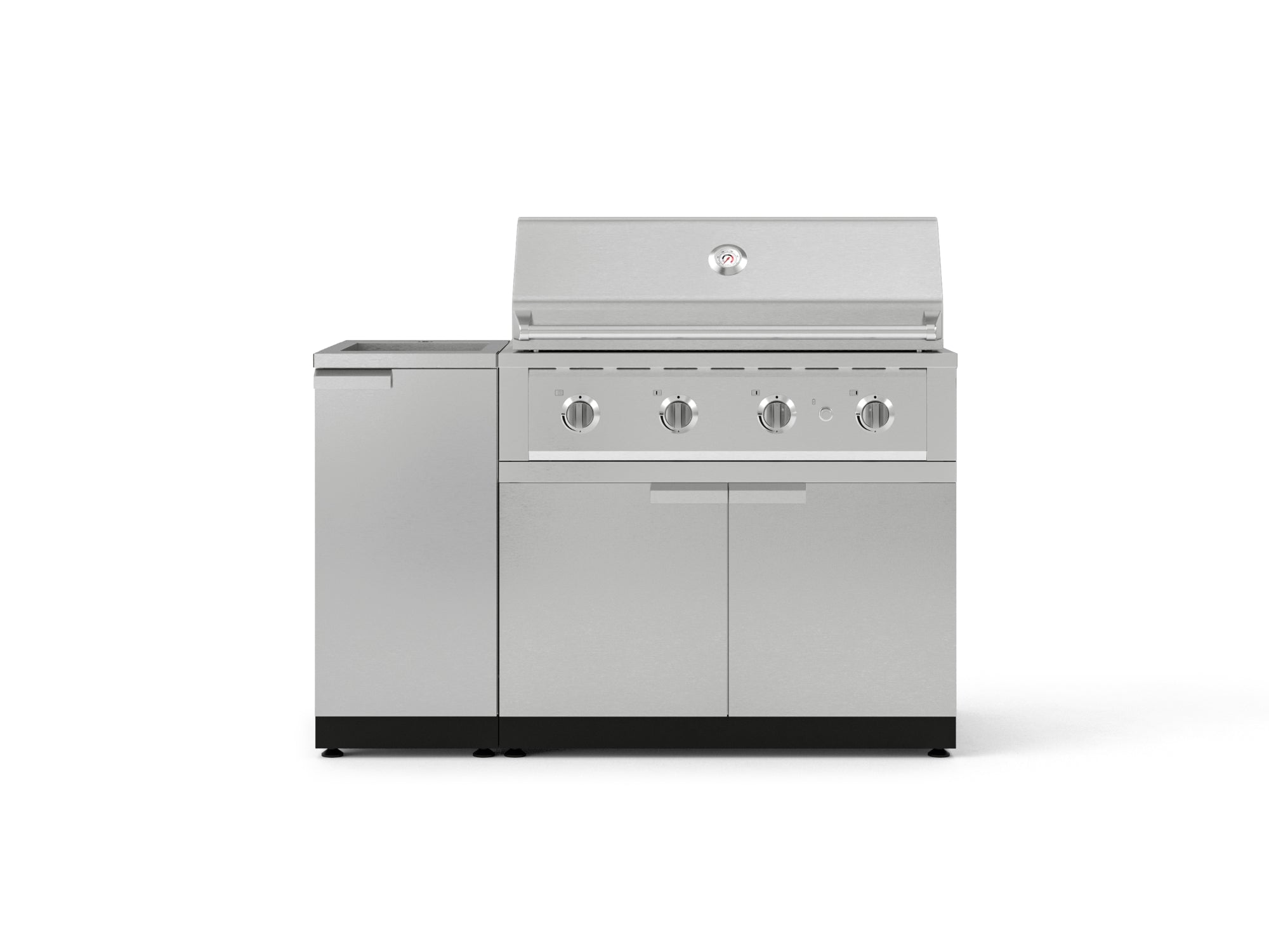 Outdoor Grill Island Stainless-Steel 3 Piece Cabinet Set with Sink, Grill Cabinet, and Performance Grill