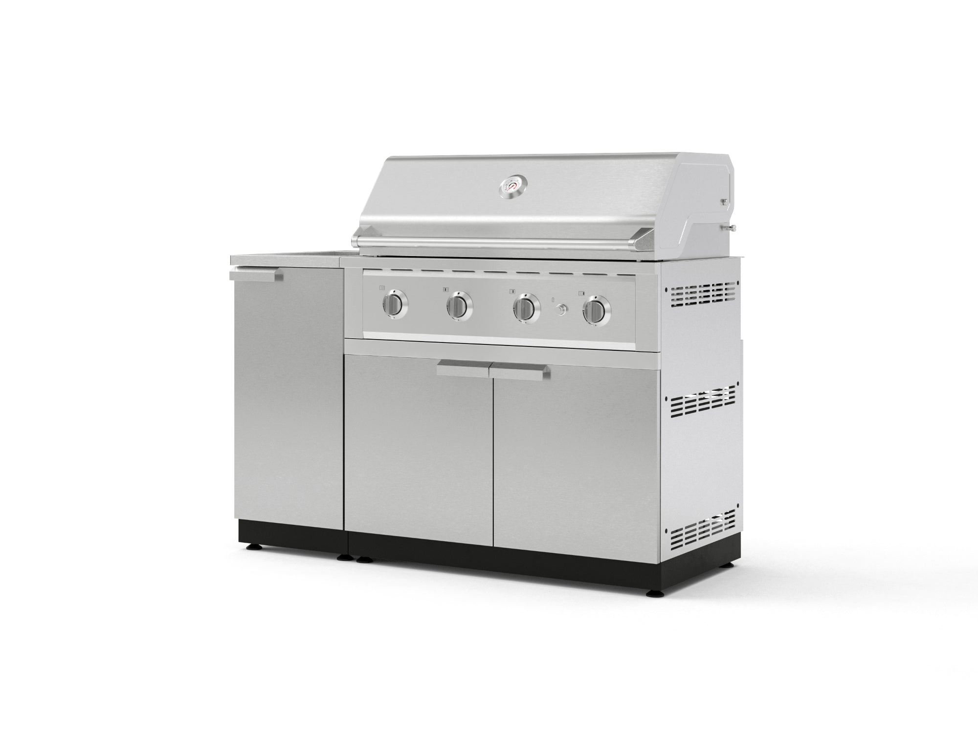 Outdoor Grill Island Stainless-Steel 3 Piece Cabinet Set with Sink, Grill Cabinet, and Performance Grill