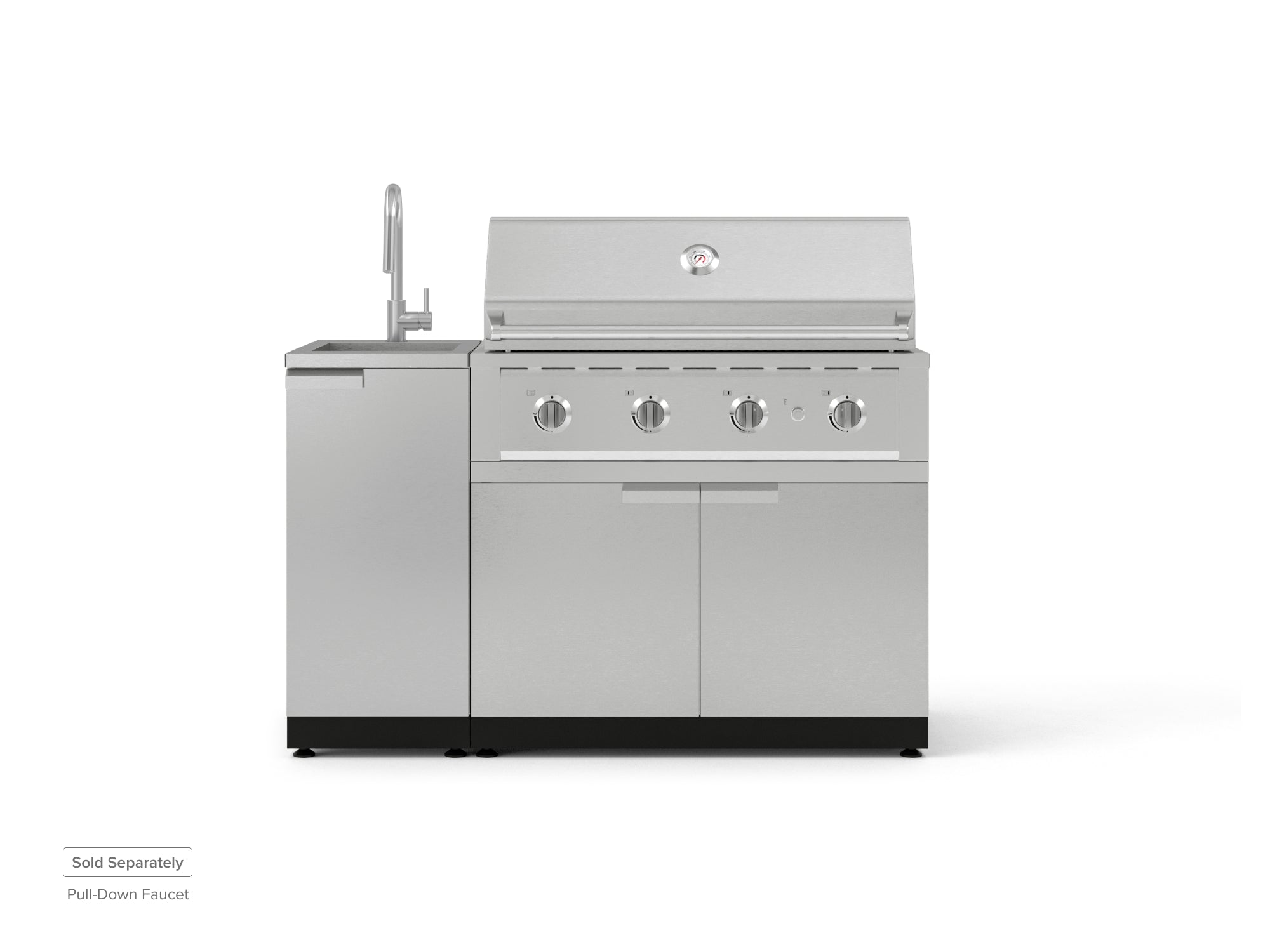 Outdoor Grill Island Stainless-Steel 3 Piece Cabinet Set with Sink, Grill Cabinet, and Performance Grill