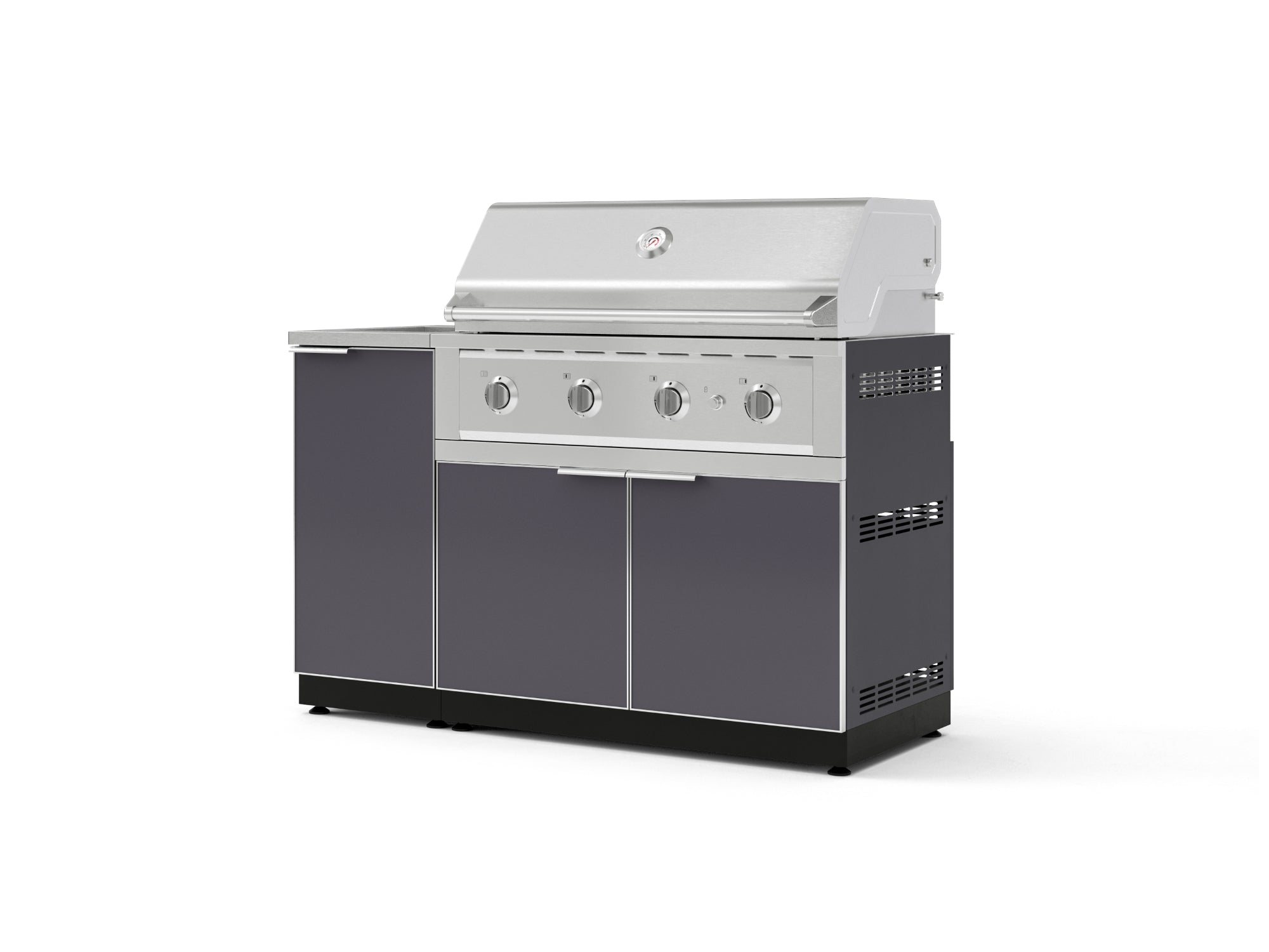Outdoor Grill Island Aluminum 3 Piece Cabinet Set with Sink, Grill Cabinet, and Performance Grill